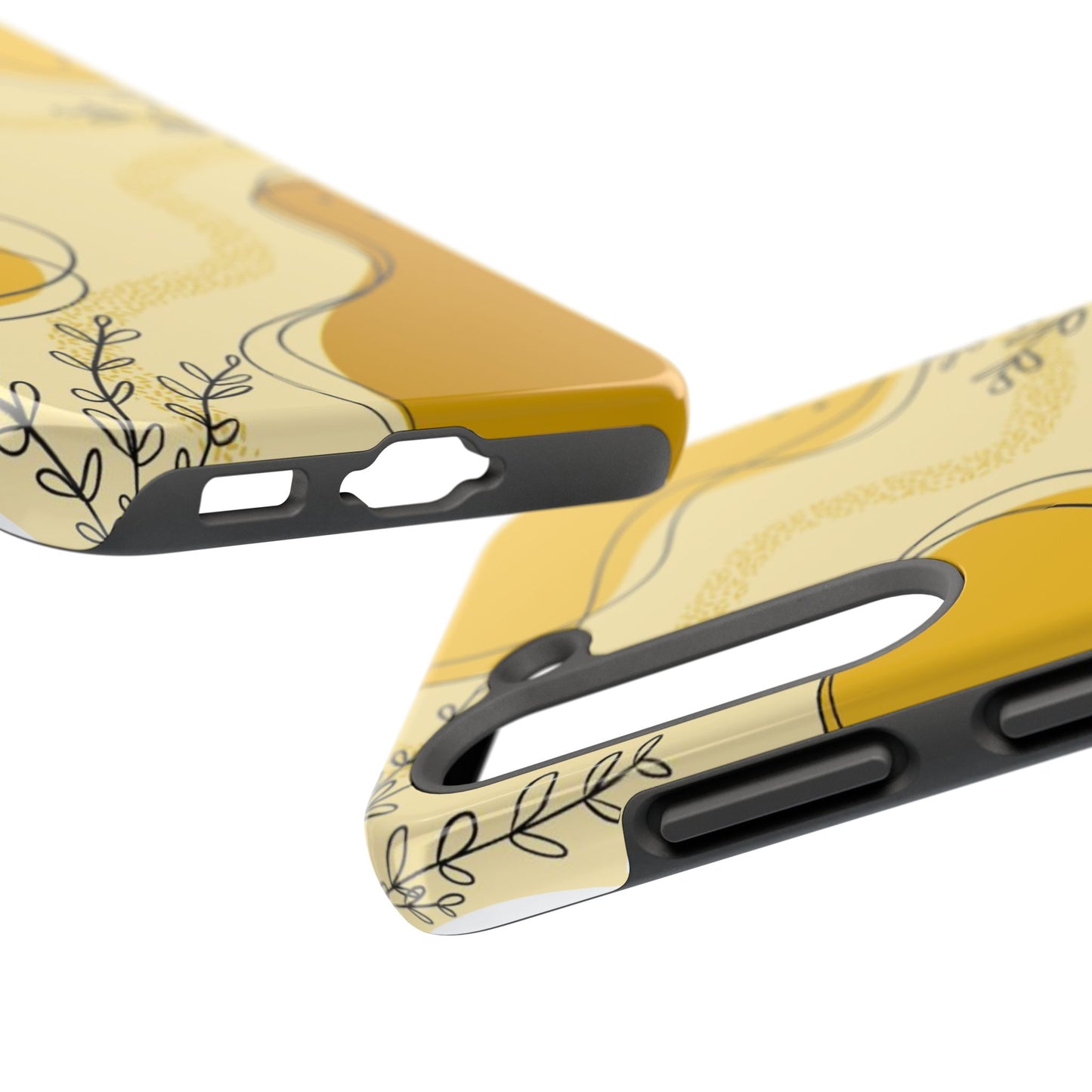 Artistic Yellow Phone Case, Tough Phone Protection, Modern Design, Gifts for Her, Phone Accessories, Unique Cell Phone Cover