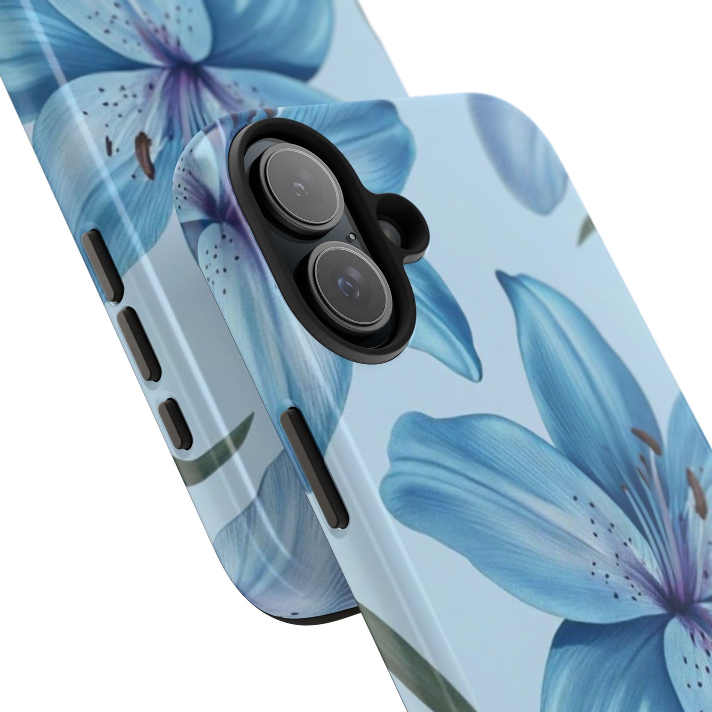 Blue Floral Tough Phone Cases, Floral Phone Cover, Gift for Her, Summer Aesthetic, Smartphone Protector, Durable Case