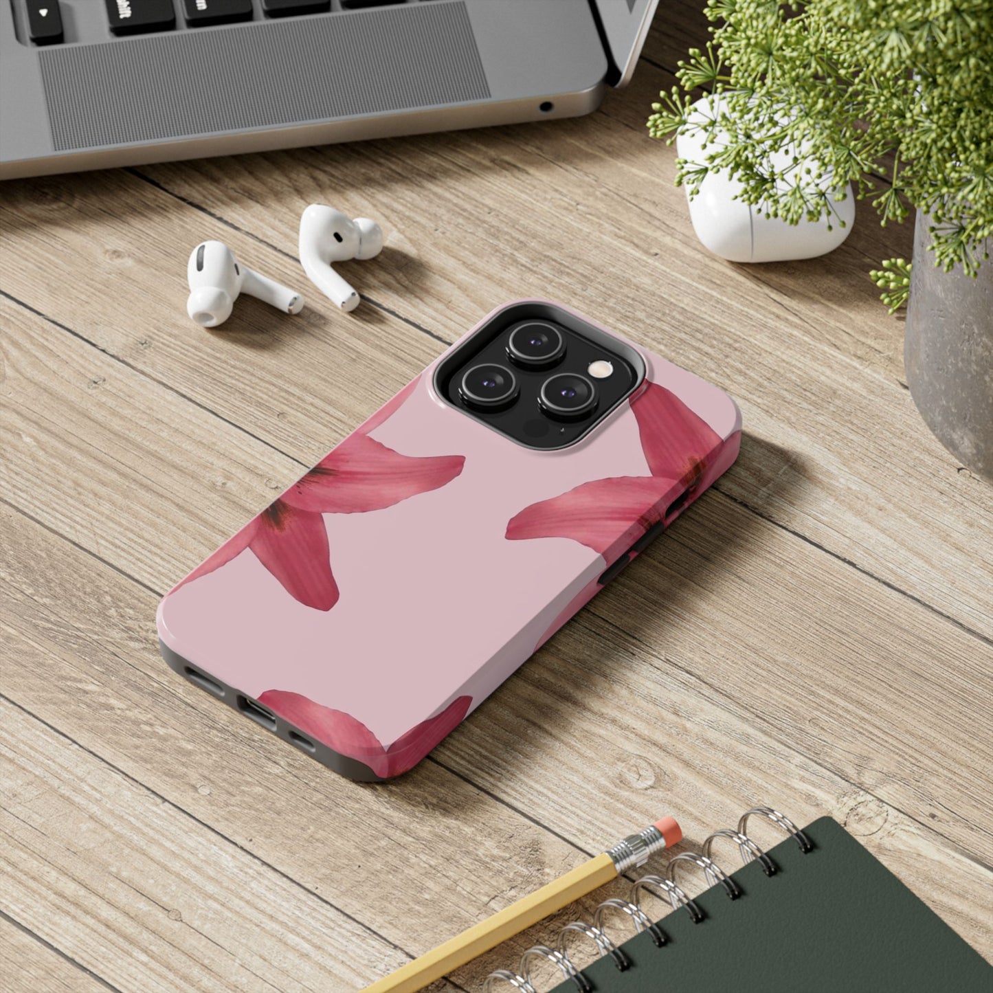 Stylish Floral Phone Case - Tough & Durable, Pink Lily Design, Perfect for Flower Lovers, Gift for Her, Seasonal Accessory, Phone Protection