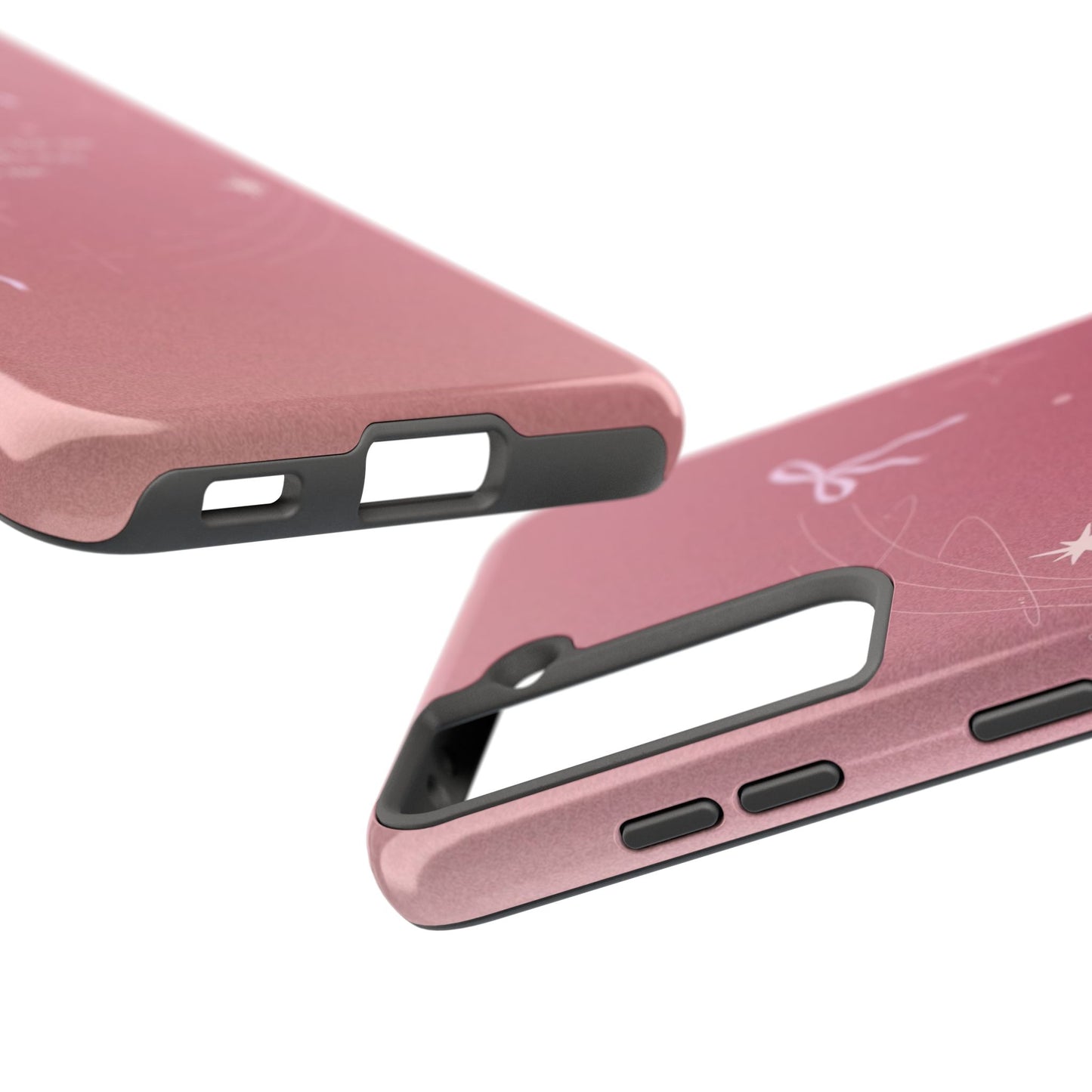 Inspirational Tough Phone Cases - Pink with Stars, Sturdy Protection, Gifts for Her, Motivational Quotes, Everyday Use