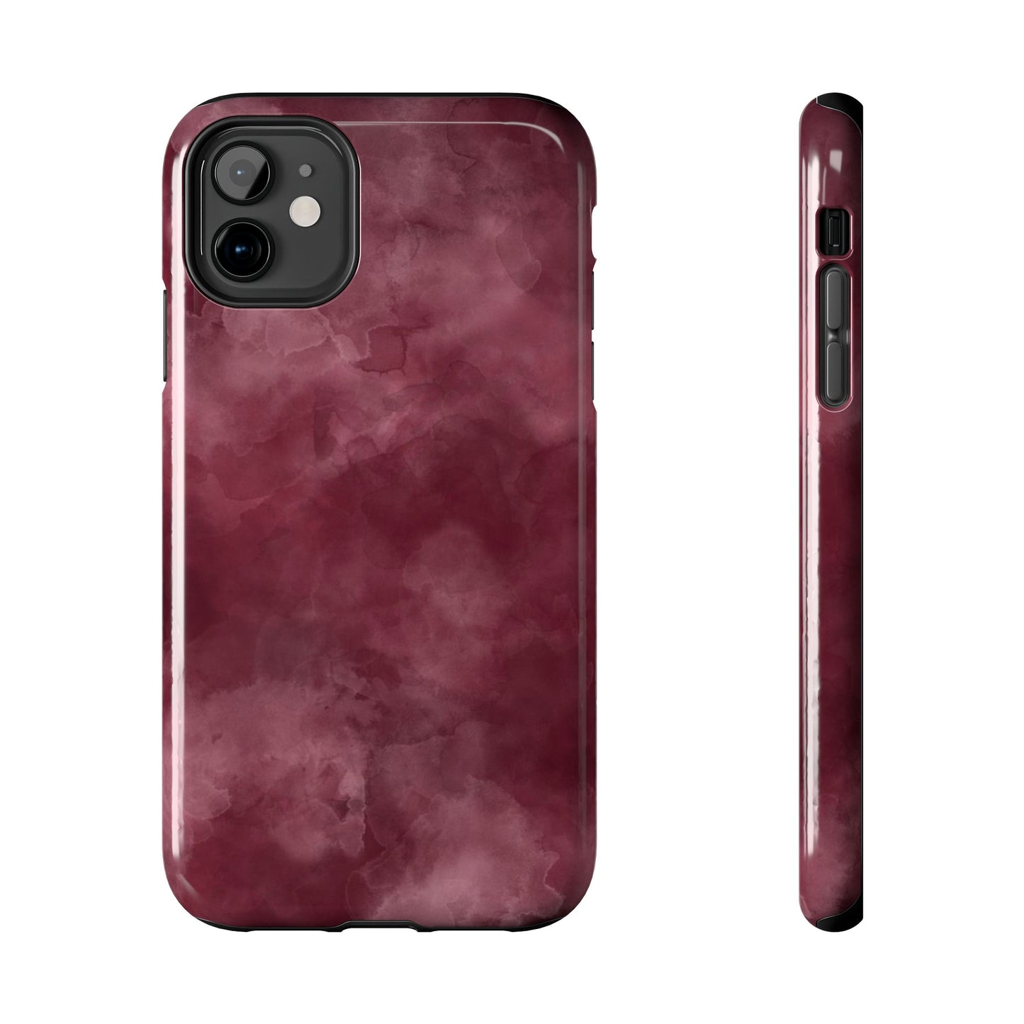 Elegant Burgundy Tough Phone Cases, Stylish Phone Cover, Durable Phone Protector, Unique Gift, Trendy Tech Accessories