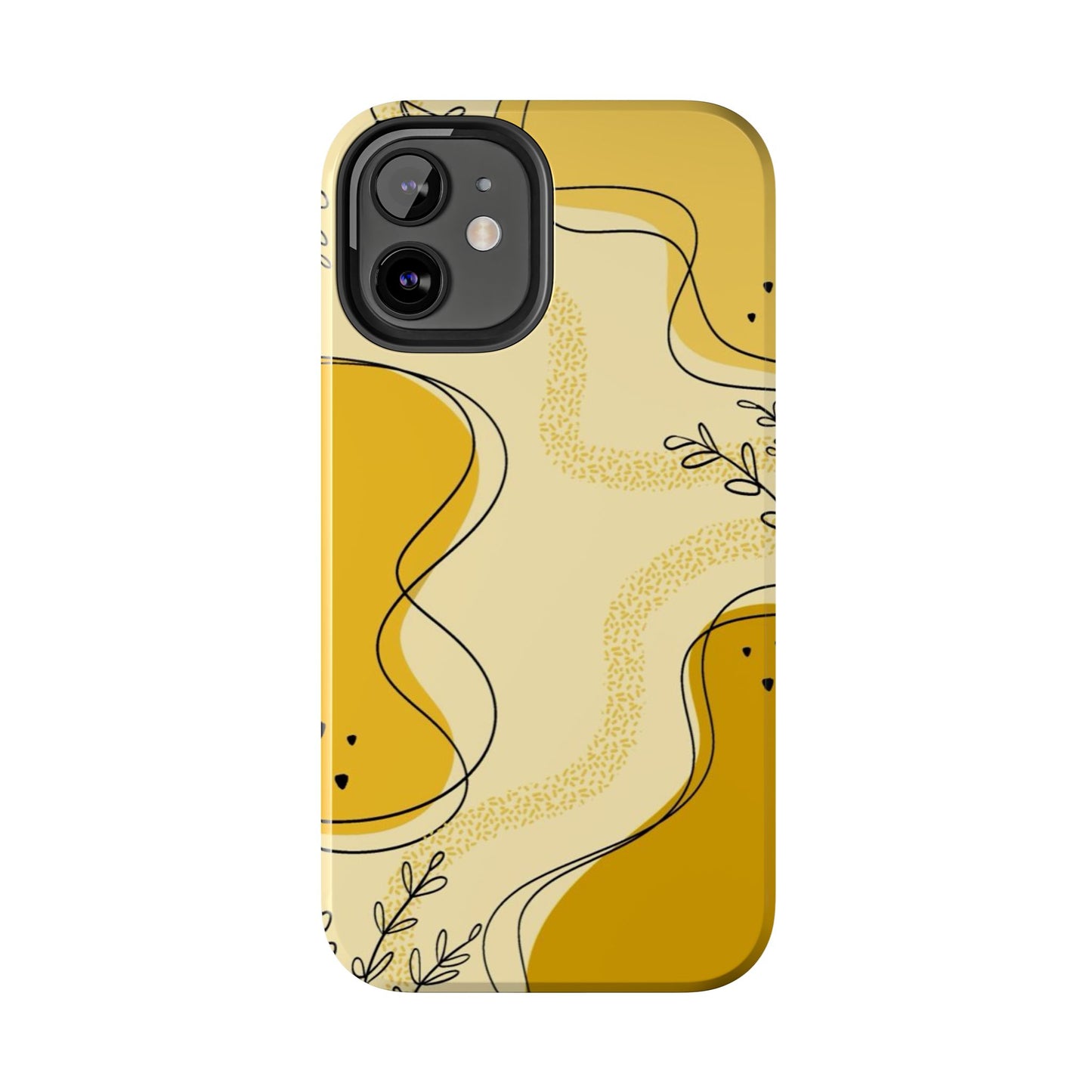 Artistic Yellow Phone Case, Tough Phone Protection, Modern Design, Gifts for Her, Phone Accessories, Unique Cell Phone Cover