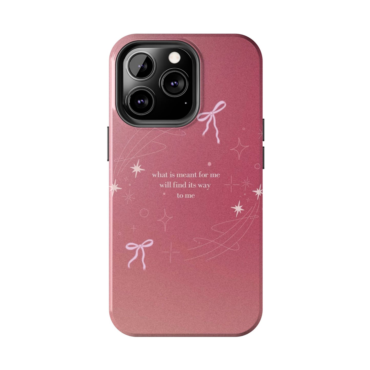 Inspirational Tough Phone Cases - Pink with Stars, Sturdy Protection, Gifts for Her, Motivational Quotes, Everyday Use