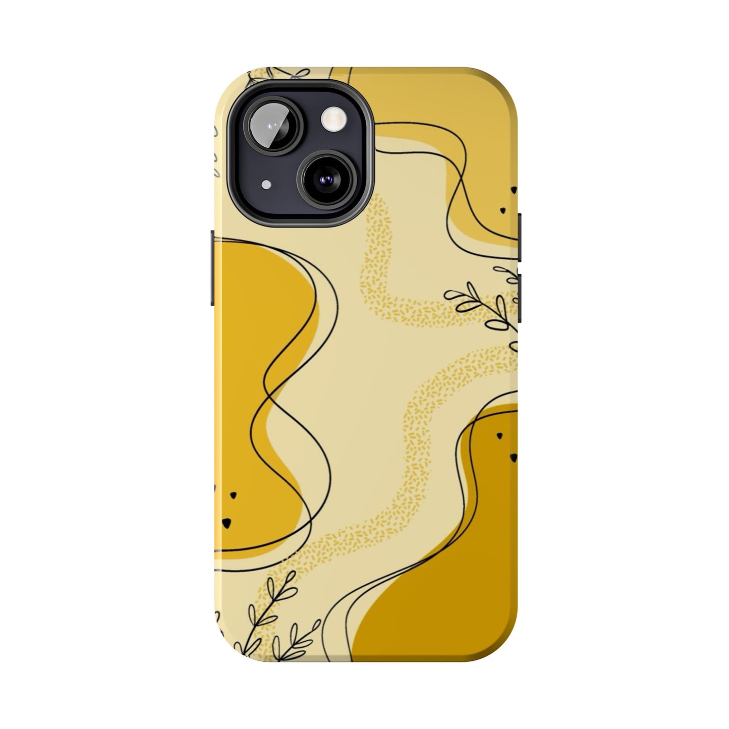 Artistic Yellow Phone Case, Tough Phone Protection, Modern Design, Gifts for Her, Phone Accessories, Unique Cell Phone Cover