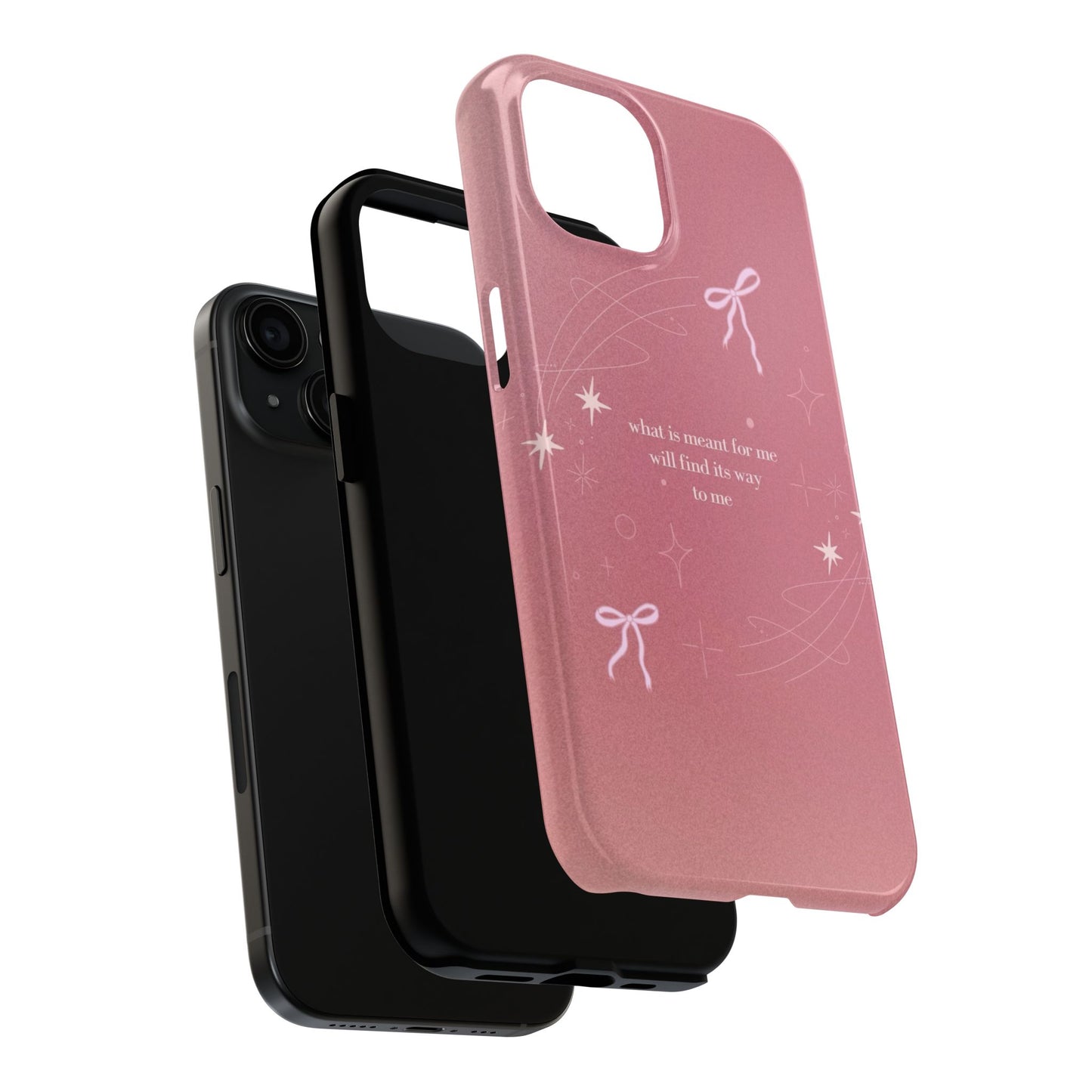 Inspirational Tough Phone Cases - Pink with Stars, Sturdy Protection, Gifts for Her, Motivational Quotes, Everyday Use