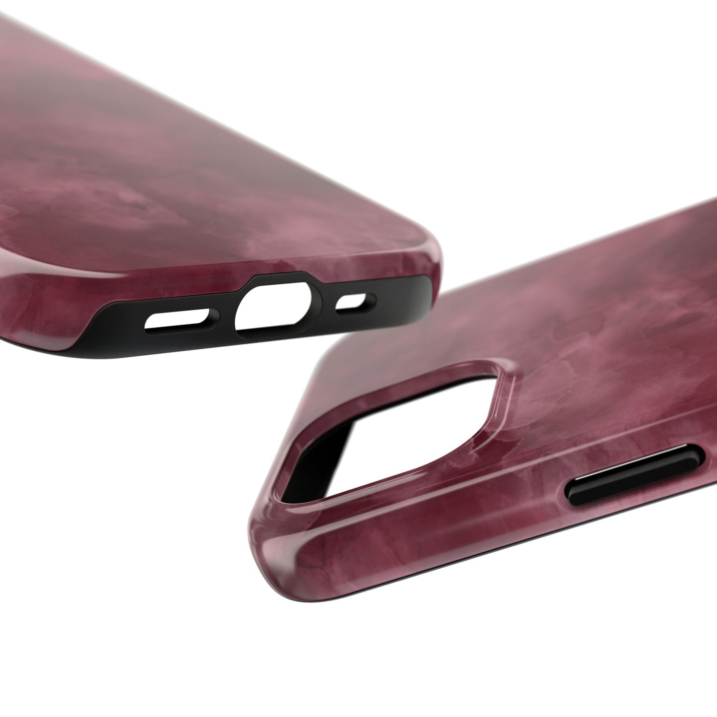 Elegant Burgundy Tough Phone Cases, Stylish Phone Cover, Durable Phone Protector, Unique Gift, Trendy Tech Accessories