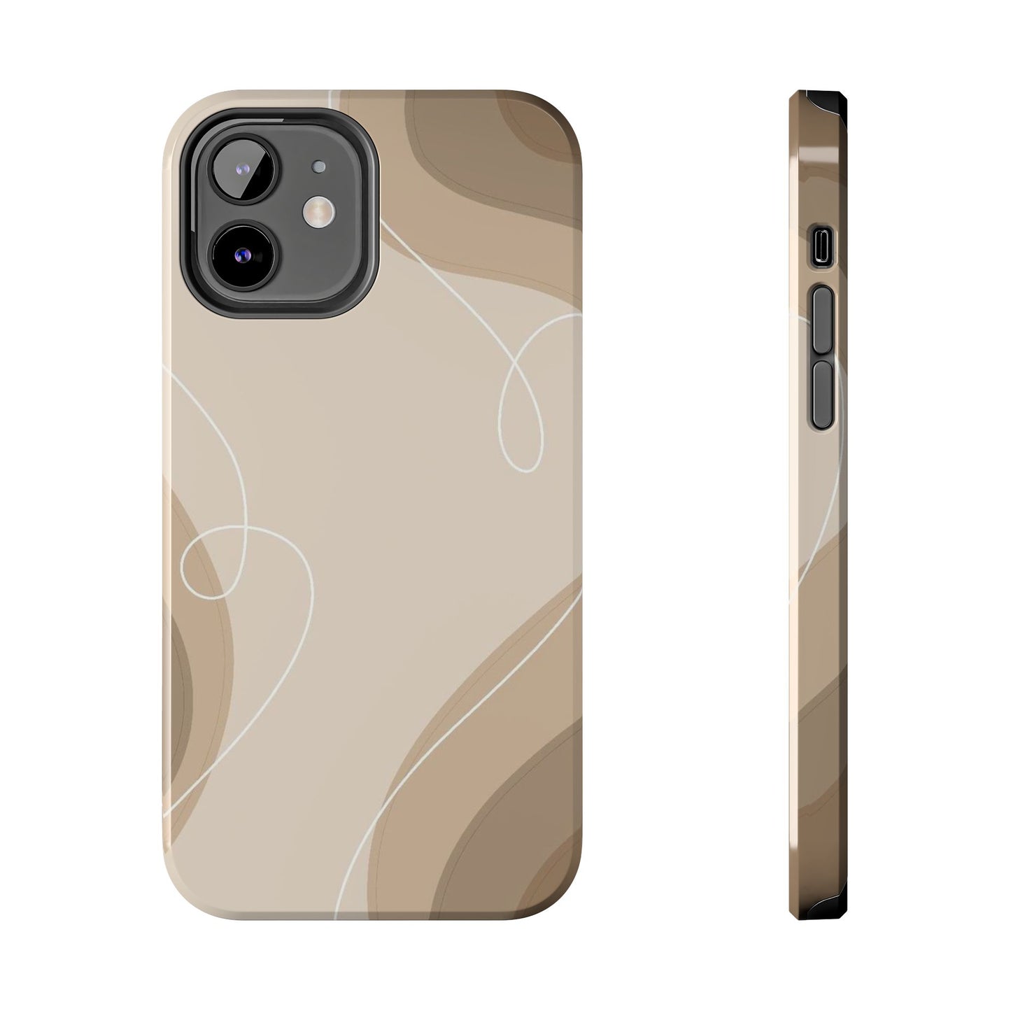 Abstract Wave Tough Phone Cases, Modern Phone Covers, Stylish Protective Cases, Gift for Her, Minimalist Design
