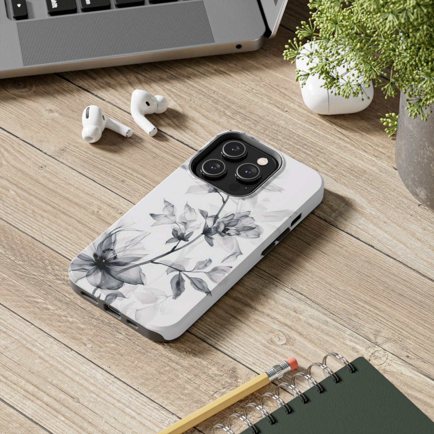 Elegant Floral Tough Phone Cases, Durable Phone Cover, Gift for Her, Protective Case, Floral Design, Stylish Accessory