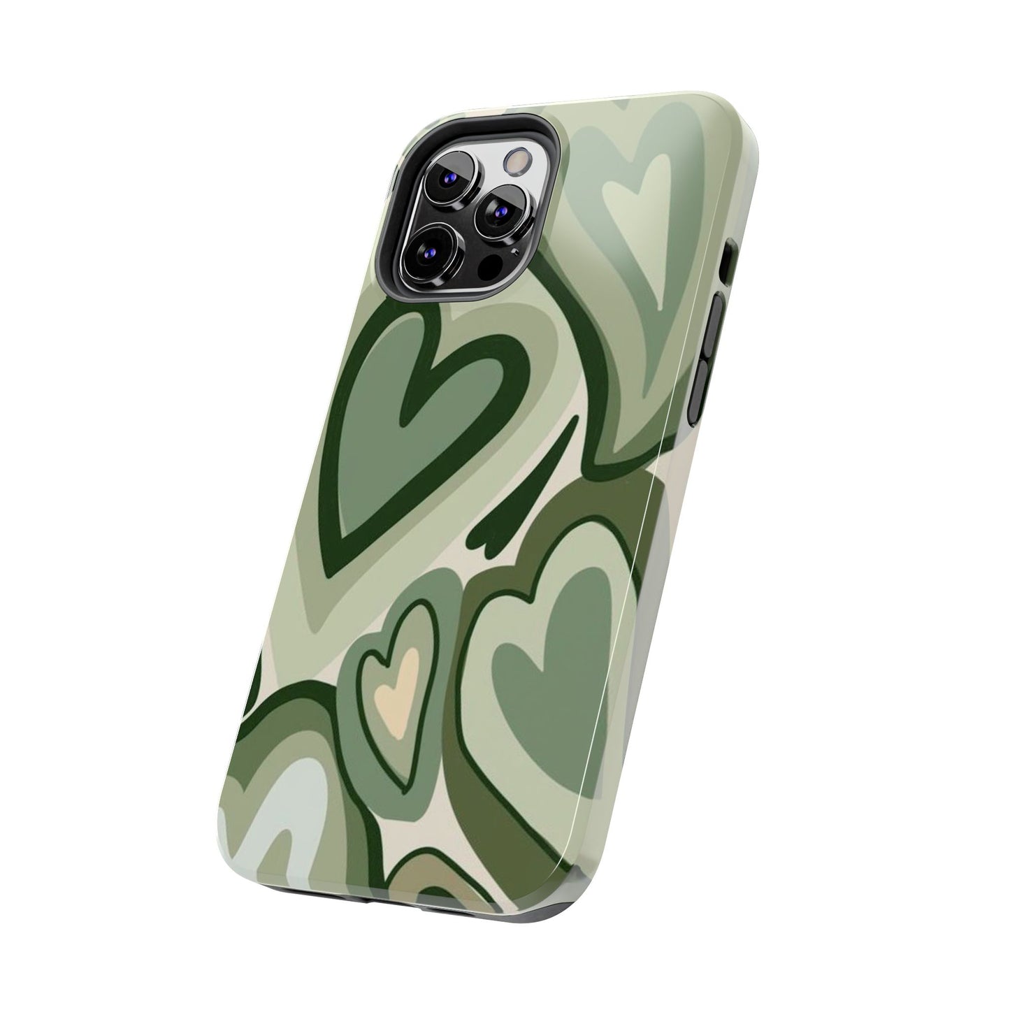 Heartfelt Patterned Tough Phone Cases, Cute Phone Cases, Gift for Her, Valentine's Day, Trendy Accessories, Nature-Inspired Design
