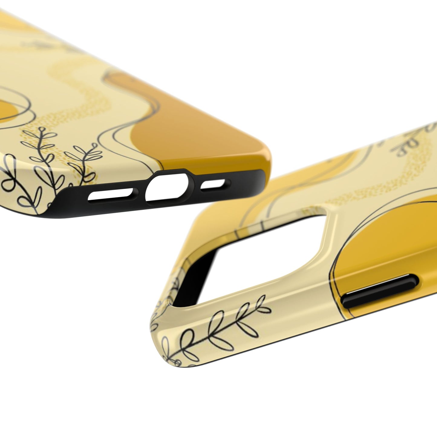 Artistic Yellow Phone Case, Tough Phone Protection, Modern Design, Gifts for Her, Phone Accessories, Unique Cell Phone Cover