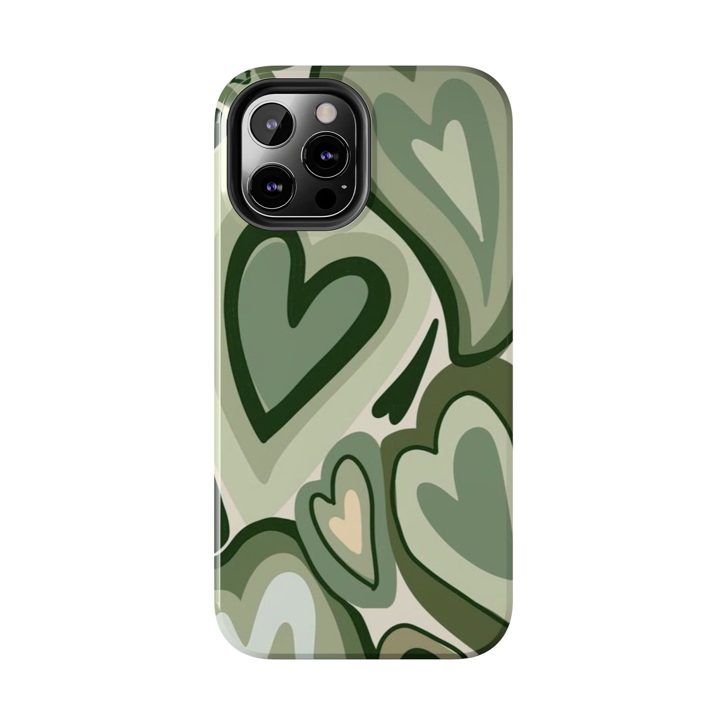 Heartfelt Patterned Tough Phone Cases, Cute Phone Cases, Gift for Her, Valentine's Day, Trendy Accessories, Nature-Inspired Design