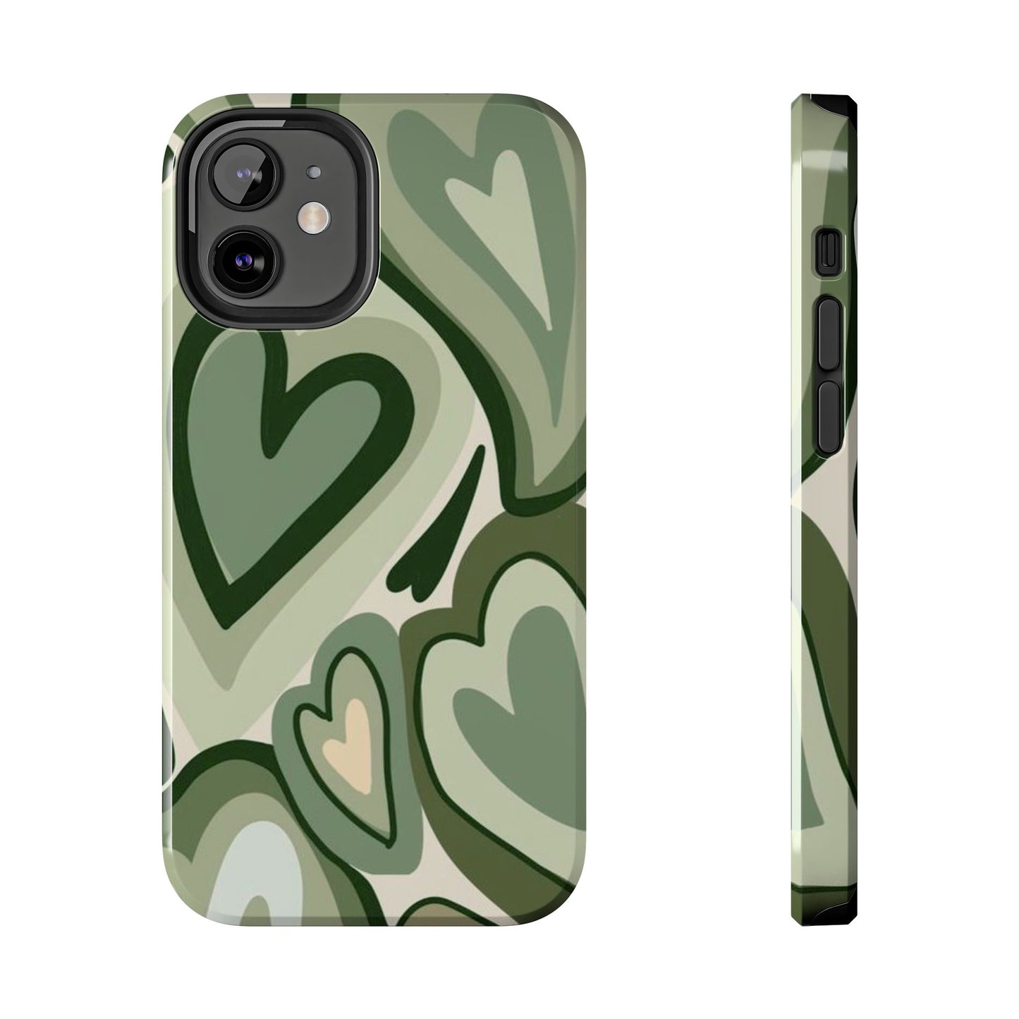 Heartfelt Patterned Tough Phone Cases, Cute Phone Cases, Gift for Her, Valentine's Day, Trendy Accessories, Nature-Inspired Design