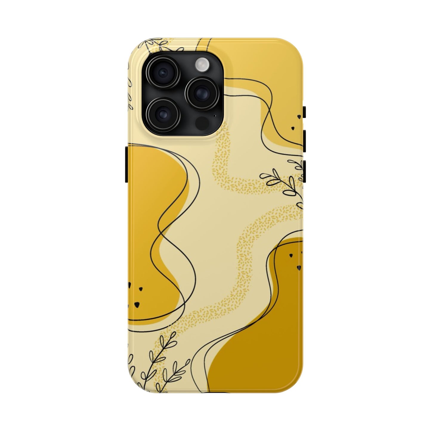 Artistic Yellow Phone Case, Tough Phone Protection, Modern Design, Gifts for Her, Phone Accessories, Unique Cell Phone Cover