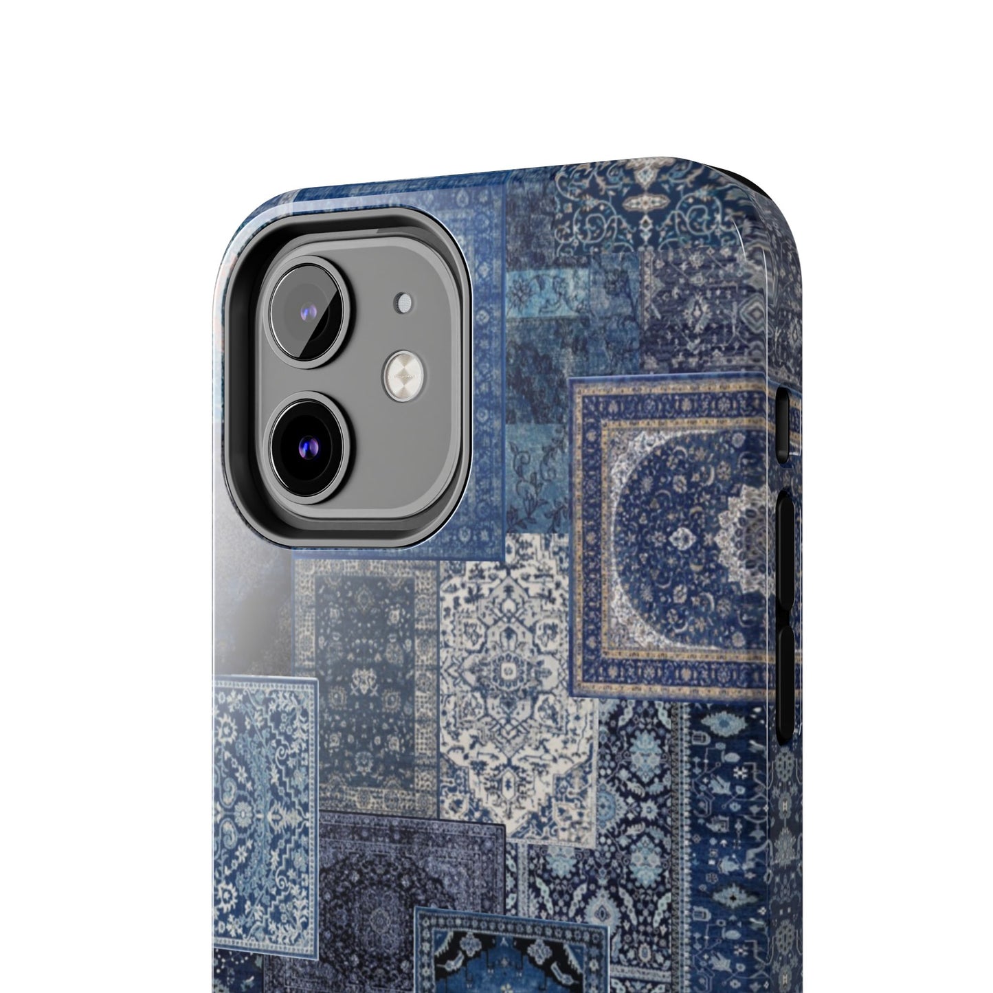 Vintage Rug Pattern Phone Cases, Tough Cases for iPhone, Stylish Smartphone Cover, Unique Gifts for Him/Her, Blue Design