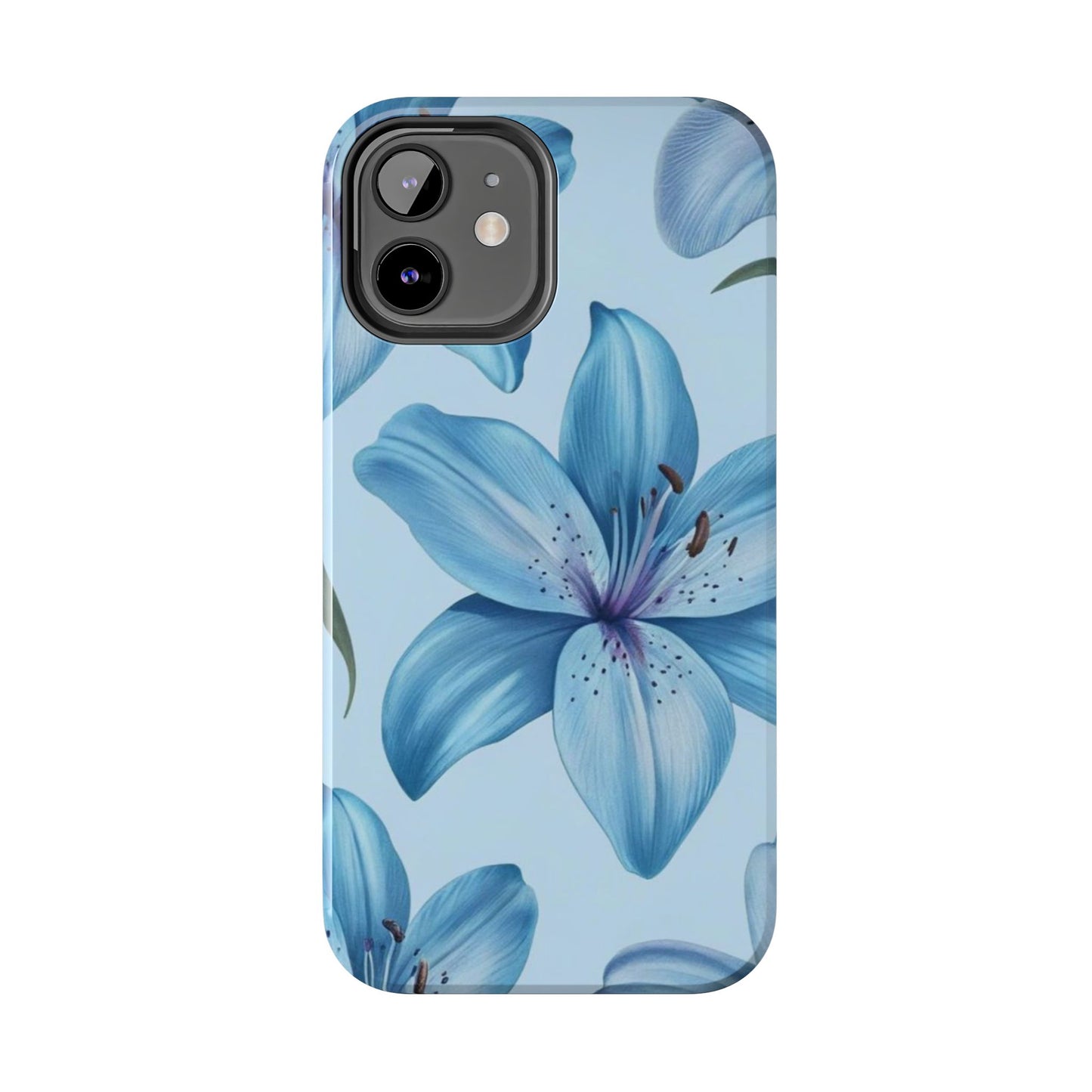 Blue Floral Tough Phone Cases, Floral Phone Cover, Gift for Her, Summer Aesthetic, Smartphone Protector, Durable Case