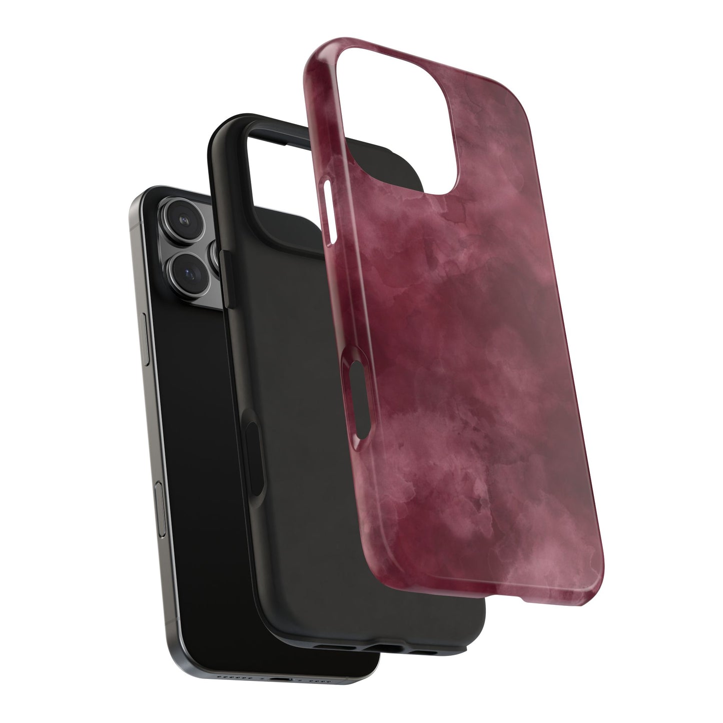 Elegant Burgundy Tough Phone Cases, Stylish Phone Cover, Durable Phone Protector, Unique Gift, Trendy Tech Accessories