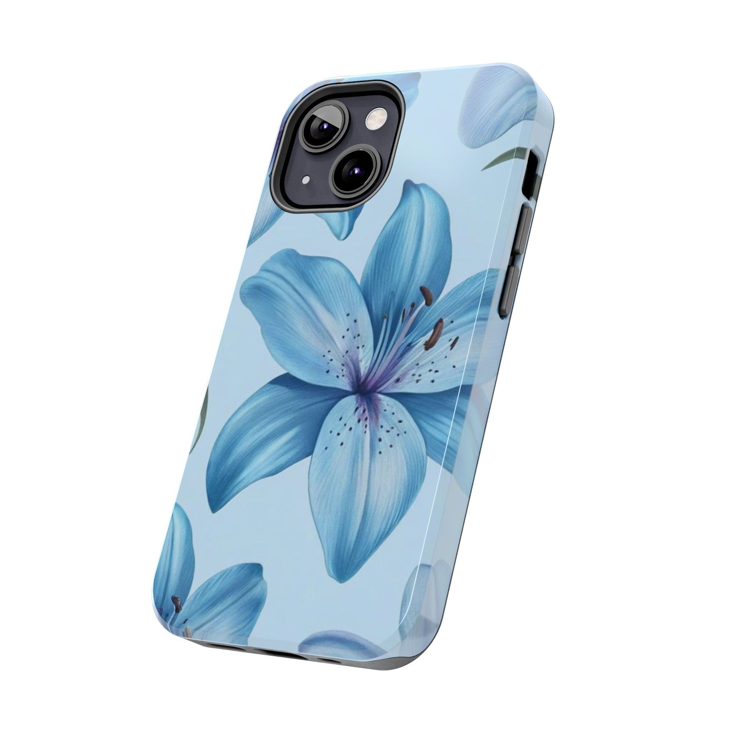 Blue Floral Tough Phone Cases, Floral Phone Cover, Gift for Her, Summer Aesthetic, Smartphone Protector, Durable Case