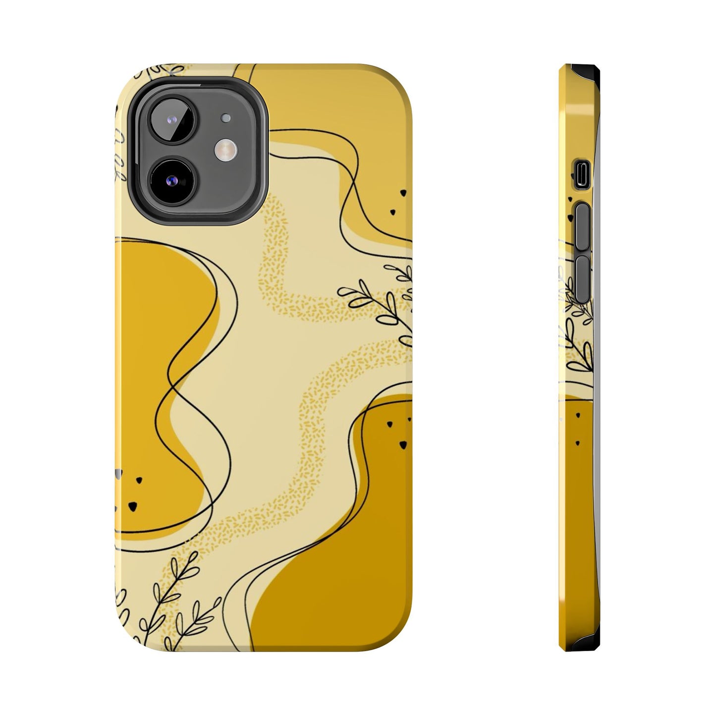 Artistic Yellow Phone Case, Tough Phone Protection, Modern Design, Gifts for Her, Phone Accessories, Unique Cell Phone Cover