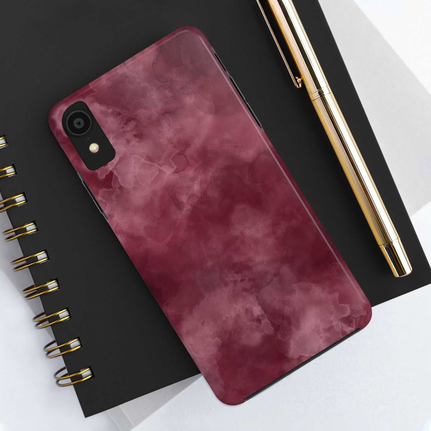 Elegant Burgundy Tough Phone Cases, Stylish Phone Cover, Durable Phone Protector, Unique Gift, Trendy Tech Accessories