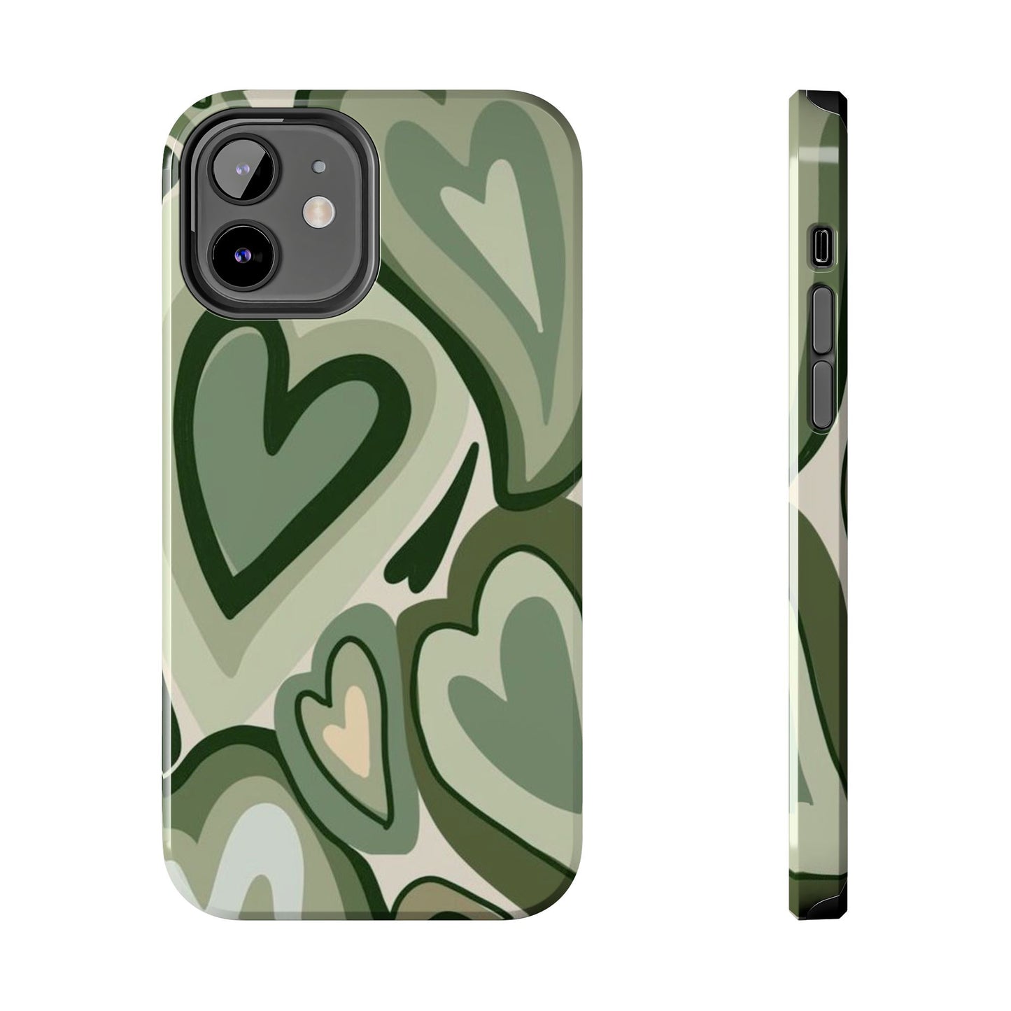 Heartfelt Patterned Tough Phone Cases, Cute Phone Cases, Gift for Her, Valentine's Day, Trendy Accessories, Nature-Inspired Design