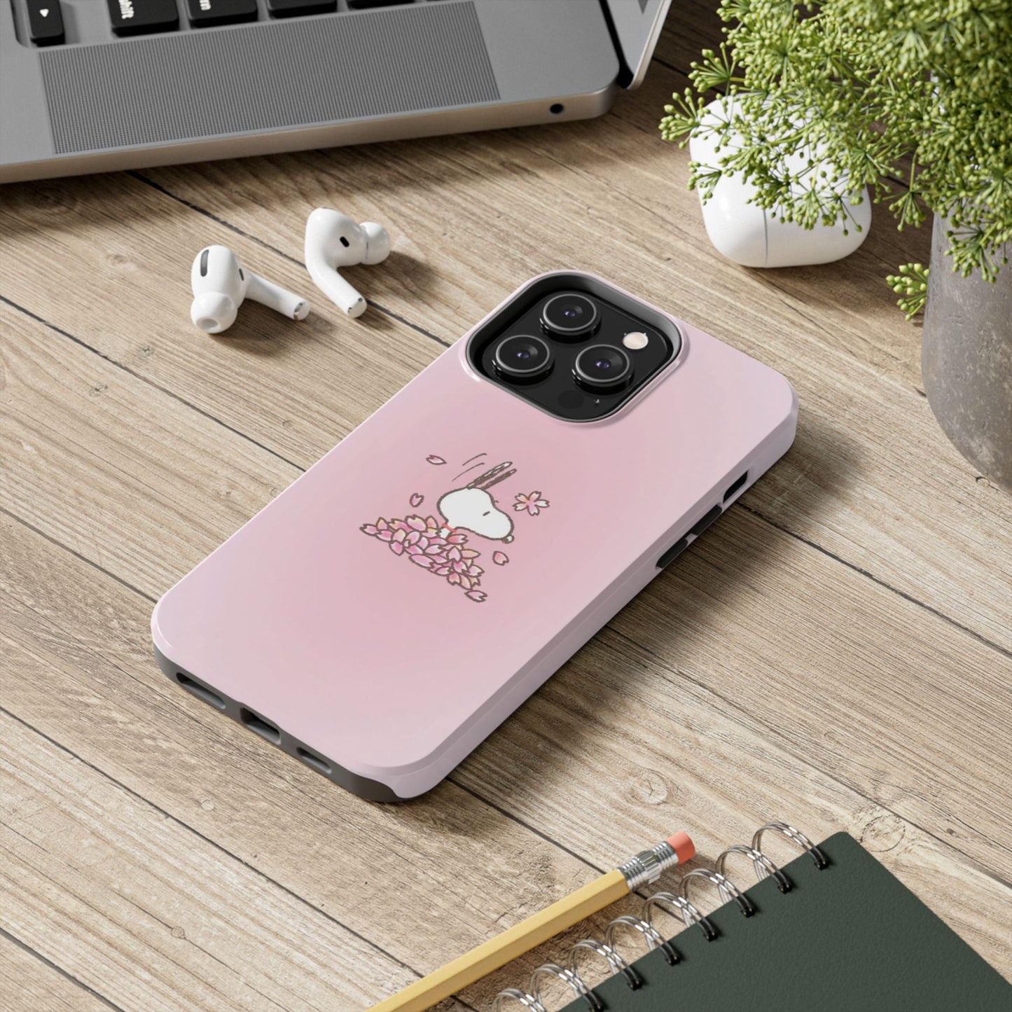 Cute Bunny Floral Tough Phone Cases, Spring Accessories, Gift for Her, Durable Cell Case, Pet Lovers, Unique Spring Decor