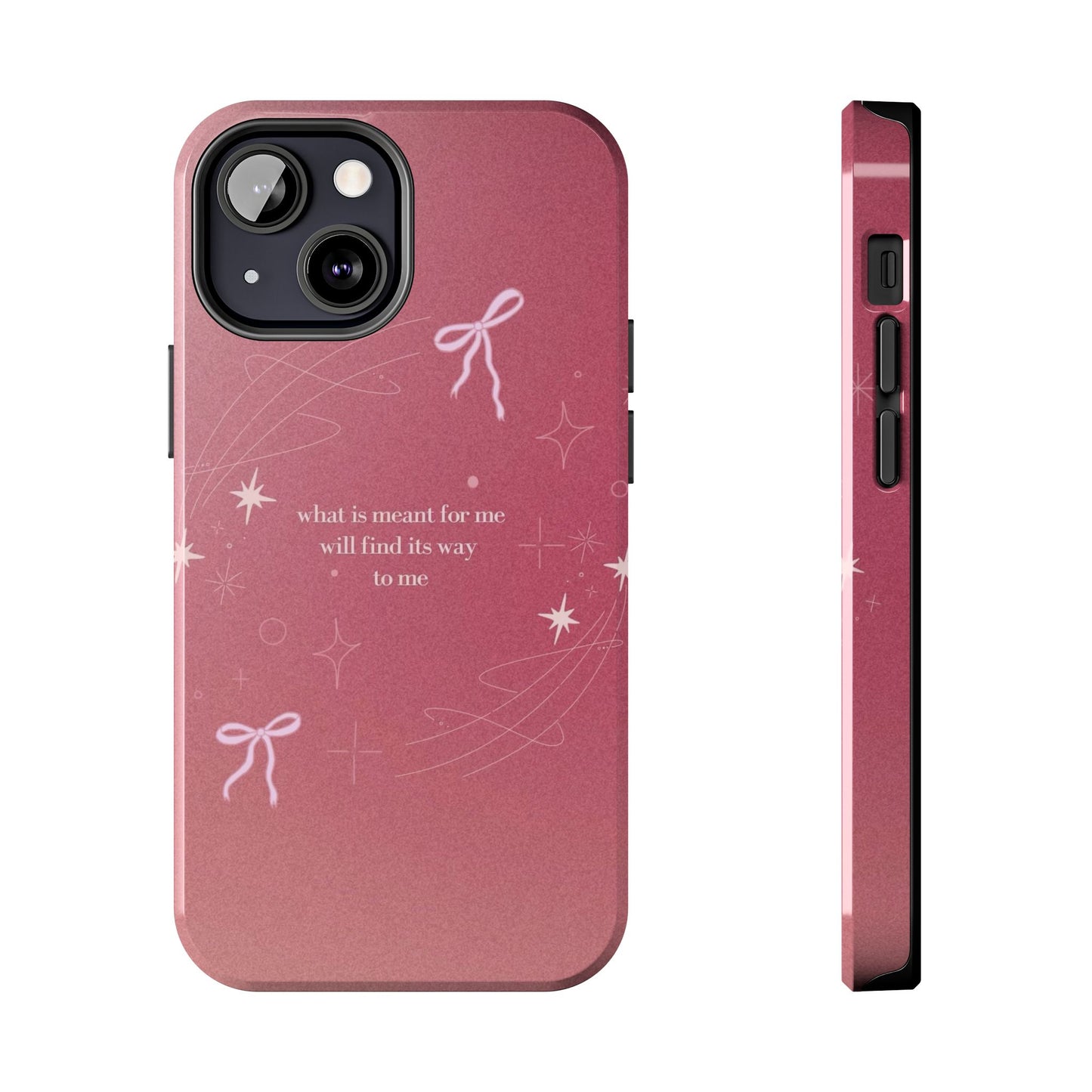 Inspirational Tough Phone Cases - Pink with Stars, Sturdy Protection, Gifts for Her, Motivational Quotes, Everyday Use