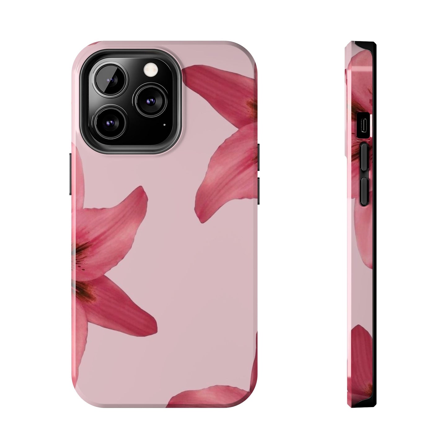 Stylish Floral Phone Case - Tough & Durable, Pink Lily Design, Perfect for Flower Lovers, Gift for Her, Seasonal Accessory, Phone Protection