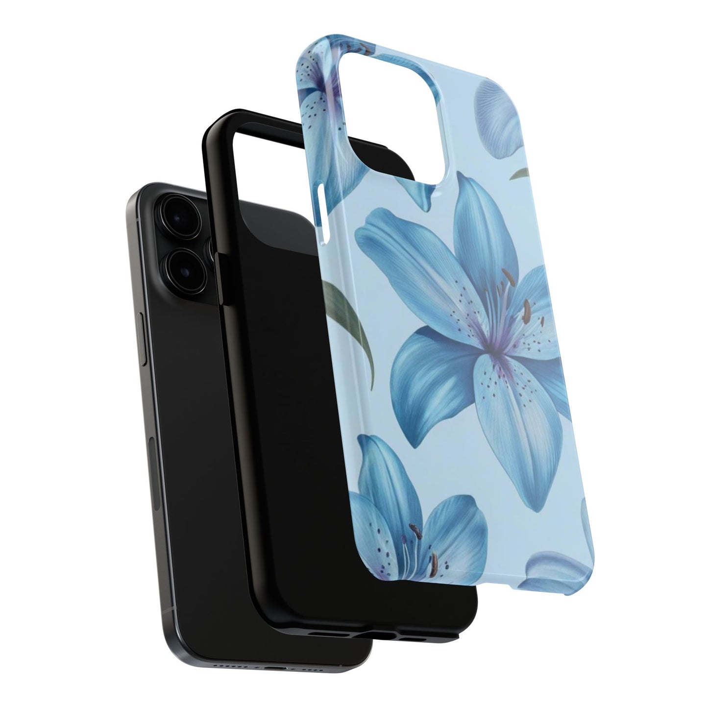 Blue Floral Tough Phone Cases, Floral Phone Cover, Gift for Her, Summer Aesthetic, Smartphone Protector, Durable Case
