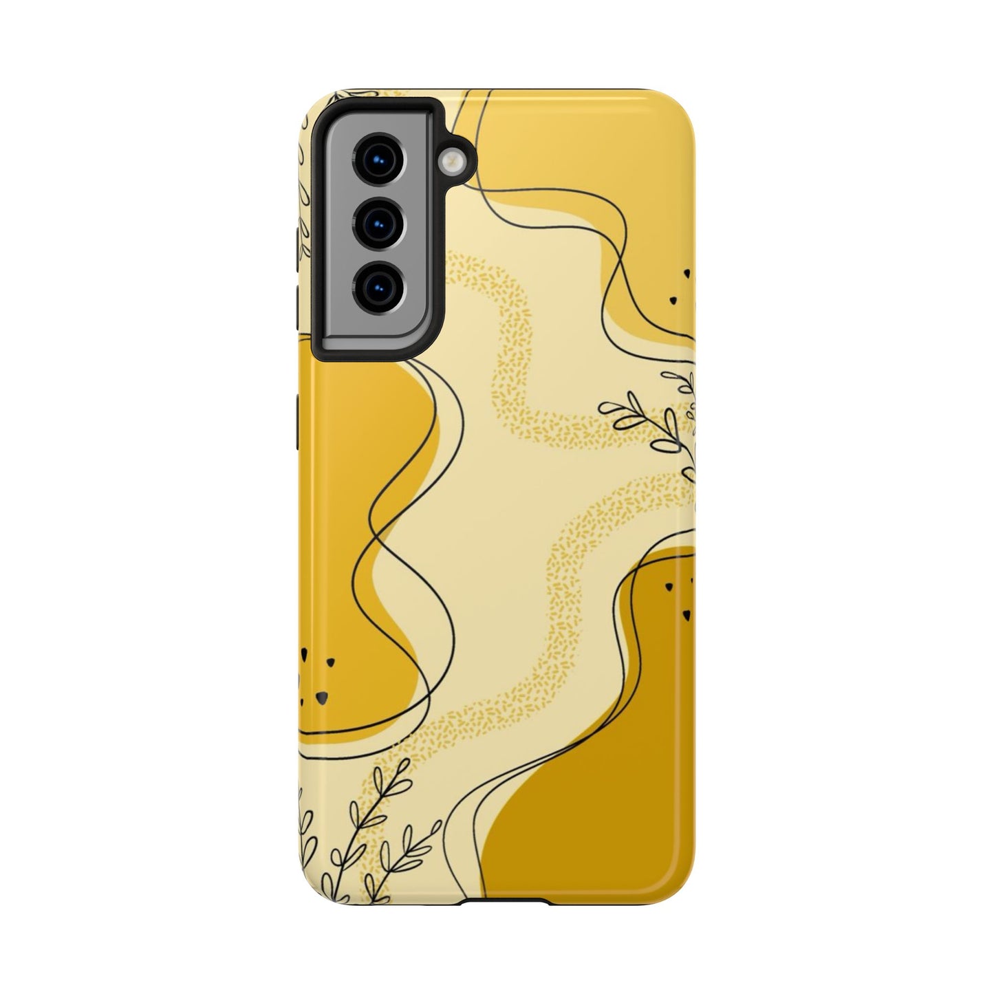 Artistic Yellow Phone Case, Tough Phone Protection, Modern Design, Gifts for Her, Phone Accessories, Unique Cell Phone Cover