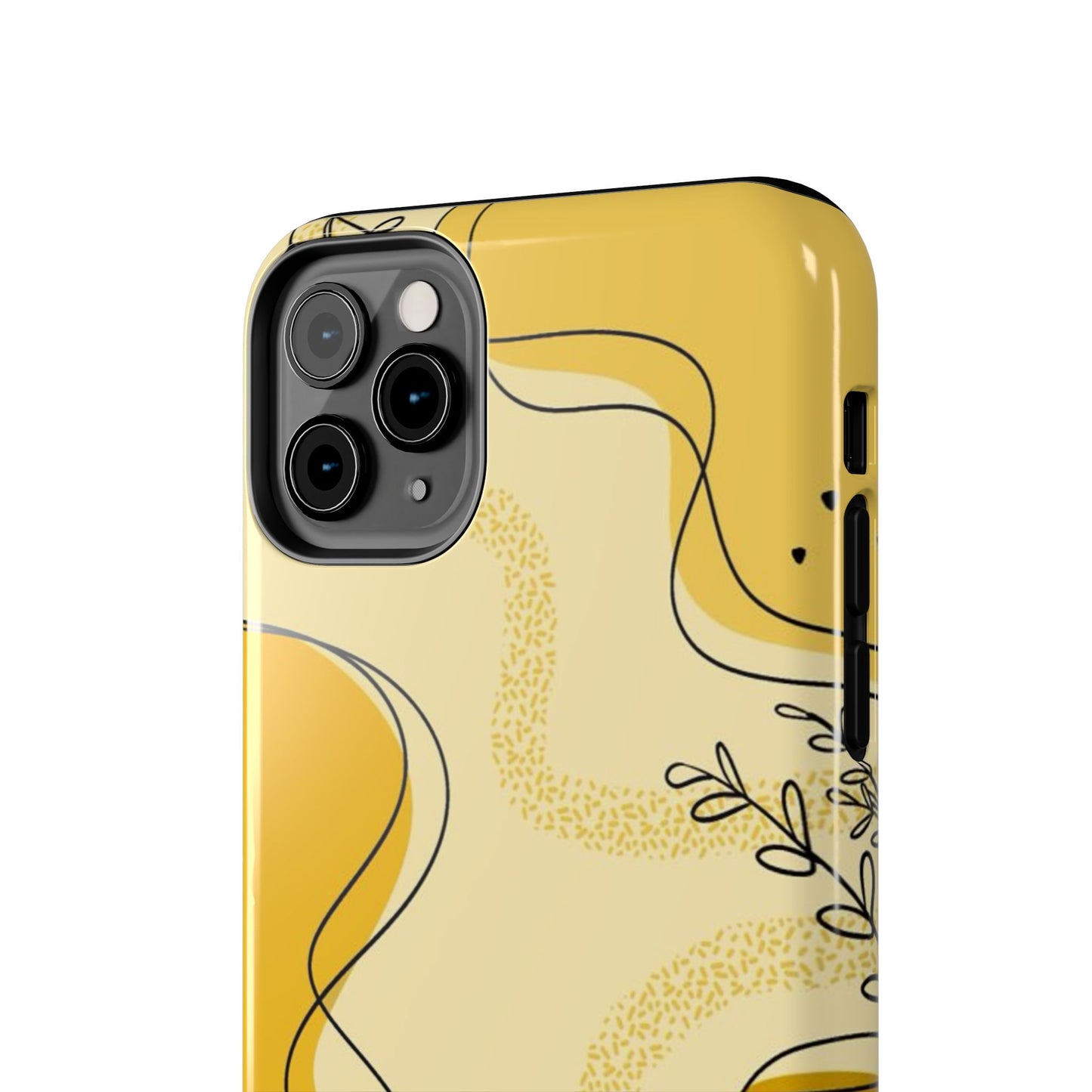 Artistic Yellow Phone Case, Tough Phone Protection, Modern Design, Gifts for Her, Phone Accessories, Unique Cell Phone Cover