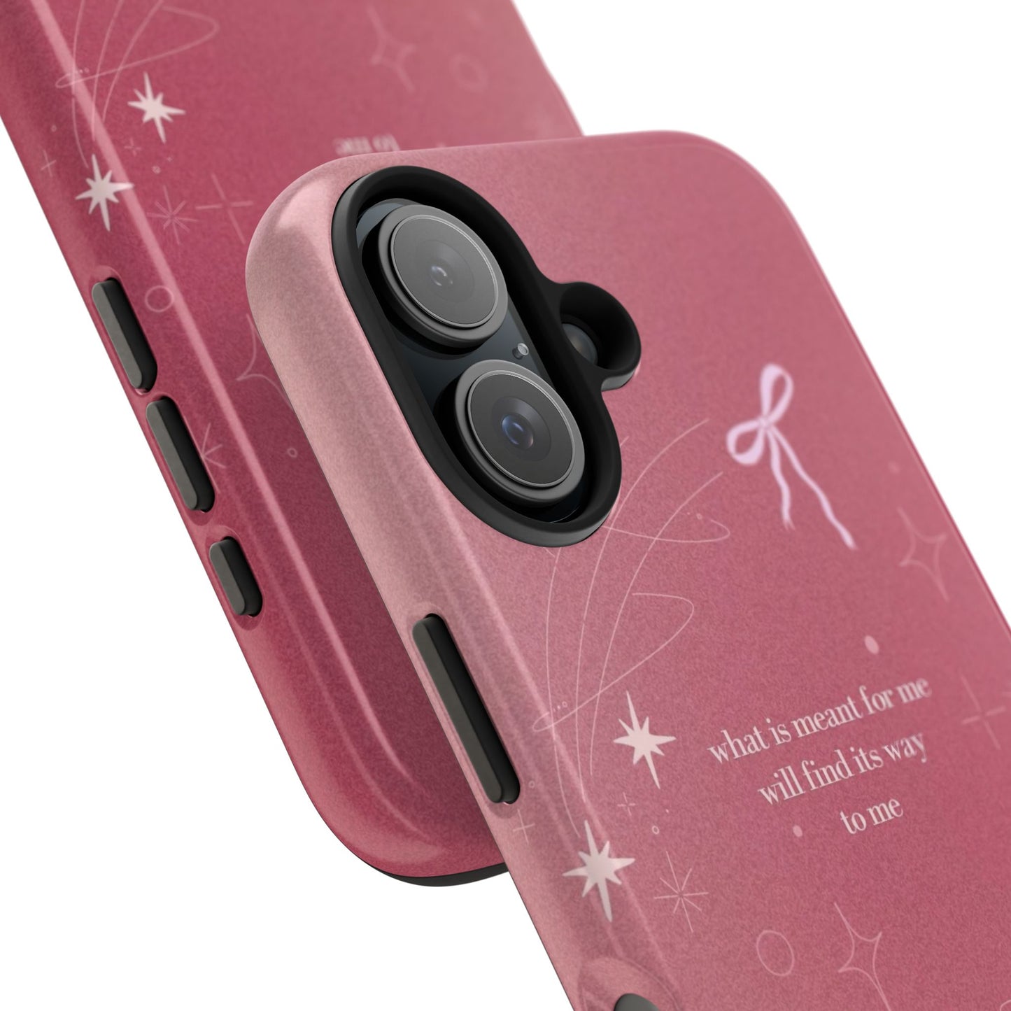 Inspirational Tough Phone Cases - Pink with Stars, Sturdy Protection, Gifts for Her, Motivational Quotes, Everyday Use