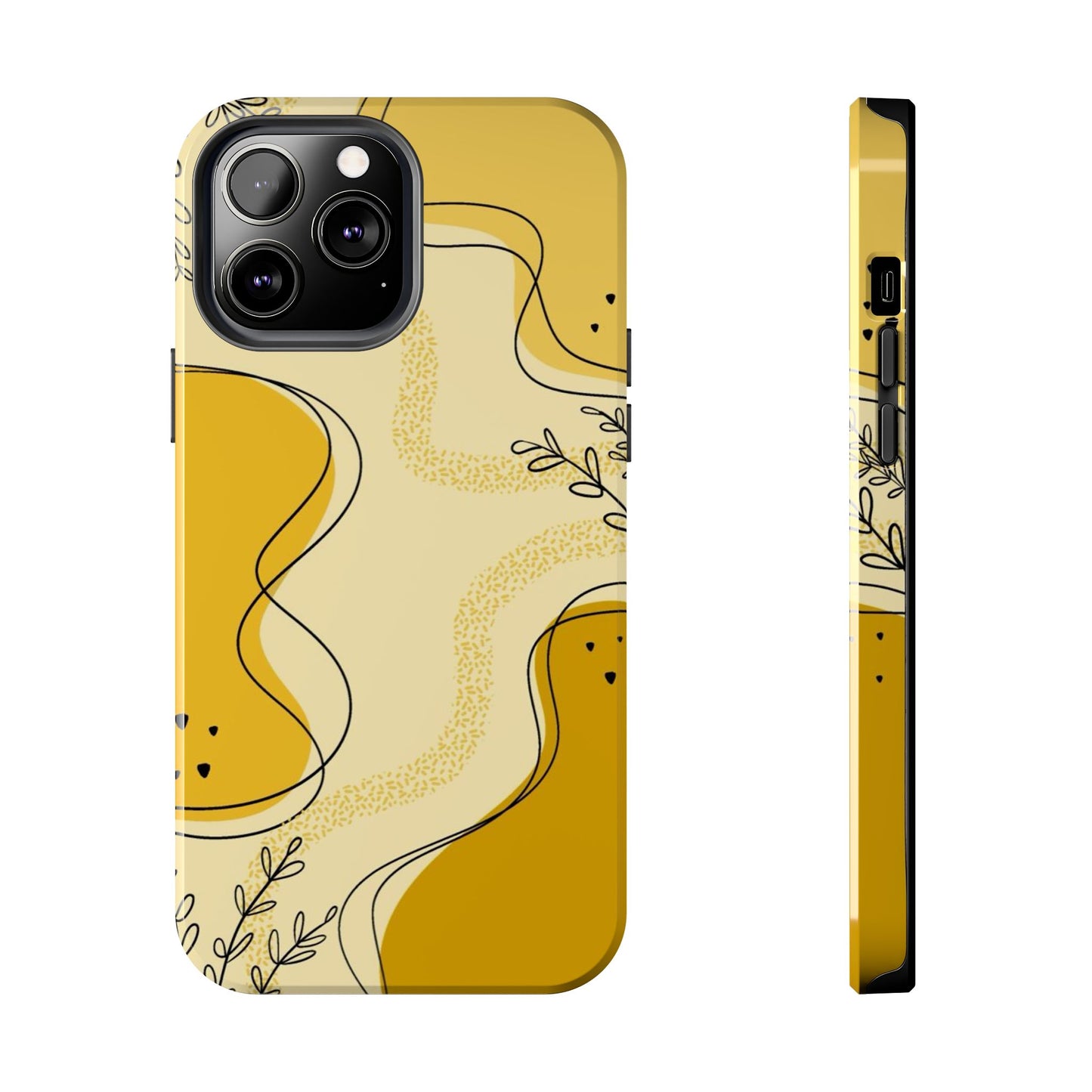 Artistic Yellow Phone Case, Tough Phone Protection, Modern Design, Gifts for Her, Phone Accessories, Unique Cell Phone Cover