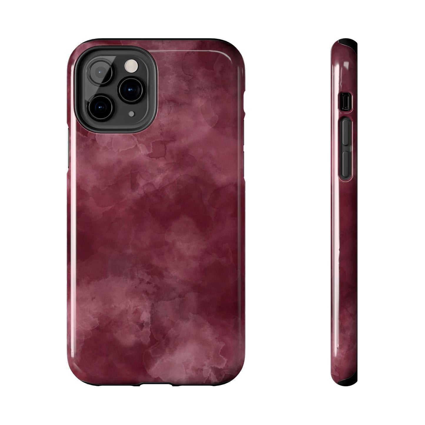 Elegant Burgundy Tough Phone Cases, Stylish Phone Cover, Durable Phone Protector, Unique Gift, Trendy Tech Accessories