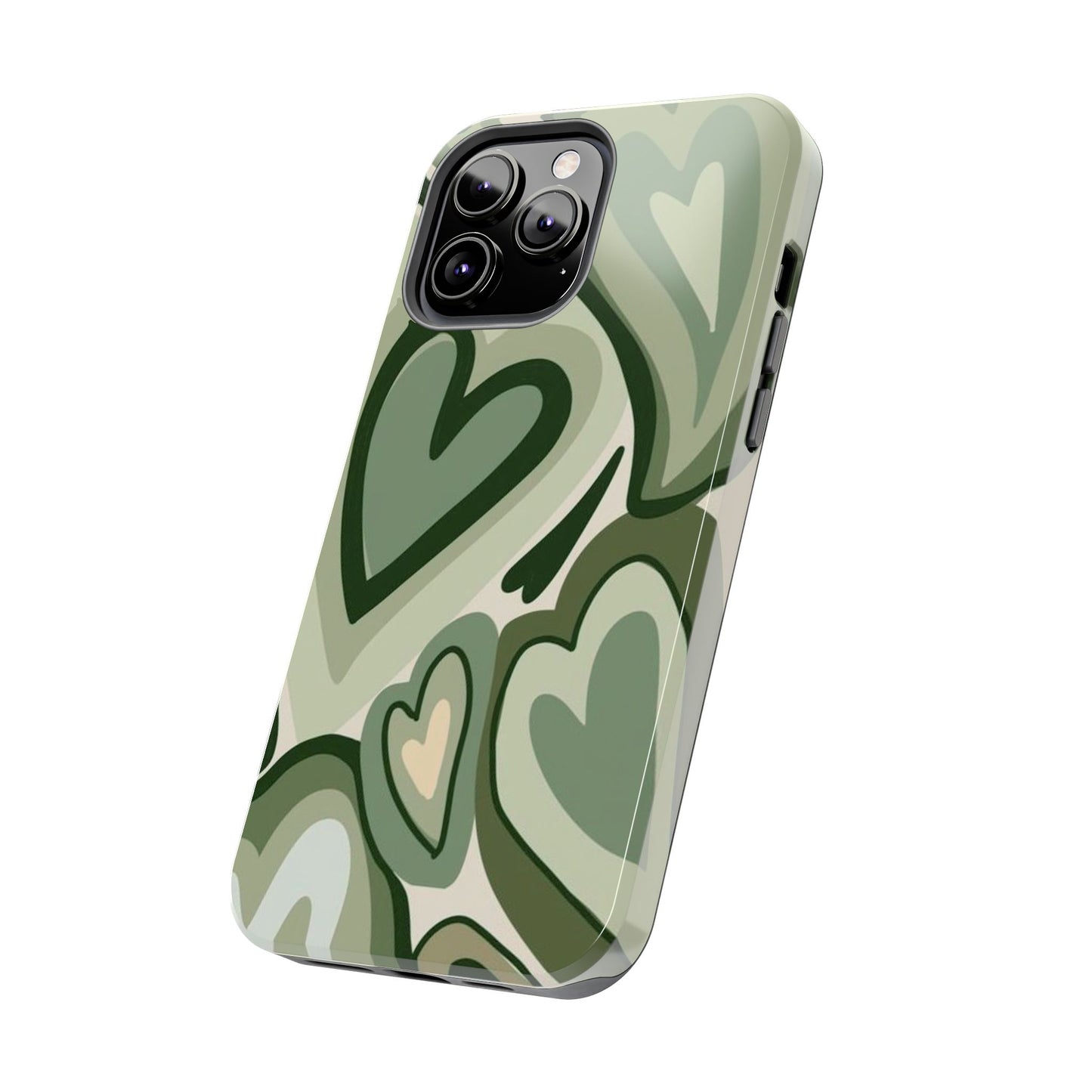 Heartfelt Patterned Tough Phone Cases, Cute Phone Cases, Gift for Her, Valentine's Day, Trendy Accessories, Nature-Inspired Design