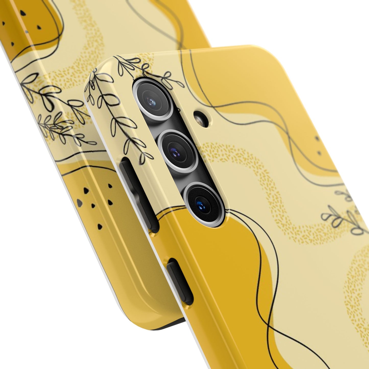 Artistic Yellow Phone Case, Tough Phone Protection, Modern Design, Gifts for Her, Phone Accessories, Unique Cell Phone Cover