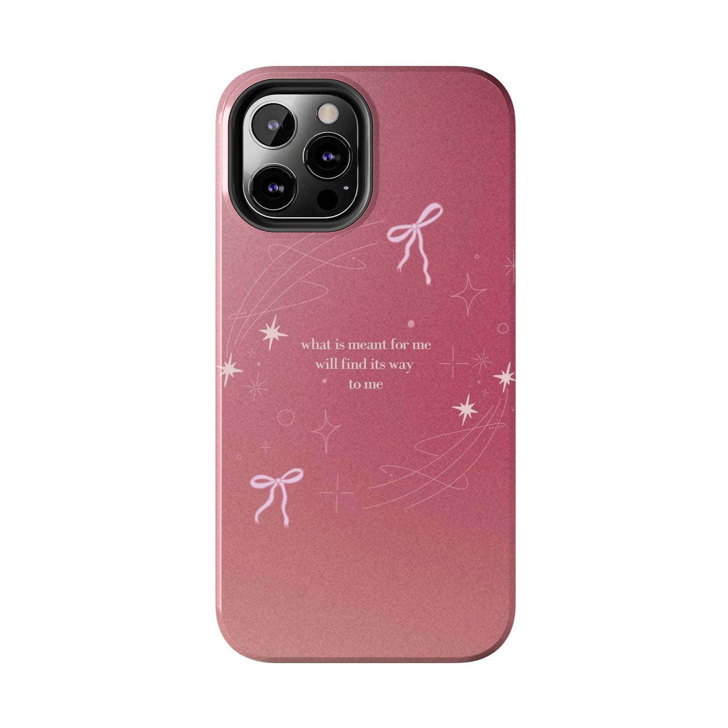 Inspirational Tough Phone Cases - Pink with Stars, Sturdy Protection, Gifts for Her, Motivational Quotes, Everyday Use
