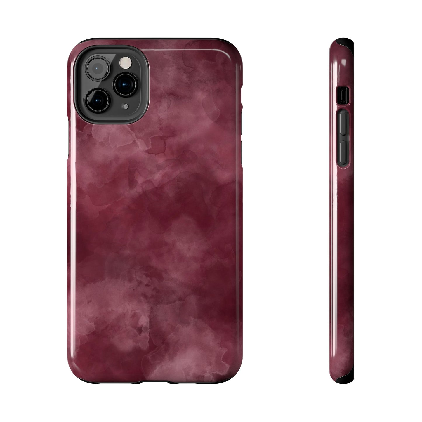Elegant Burgundy Tough Phone Cases, Stylish Phone Cover, Durable Phone Protector, Unique Gift, Trendy Tech Accessories