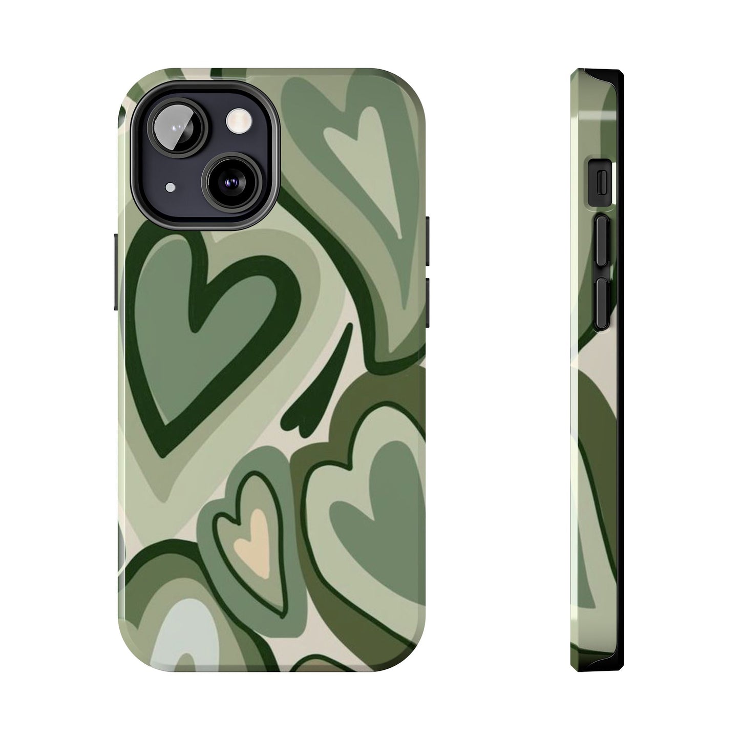 Heartfelt Patterned Tough Phone Cases, Cute Phone Cases, Gift for Her, Valentine's Day, Trendy Accessories, Nature-Inspired Design