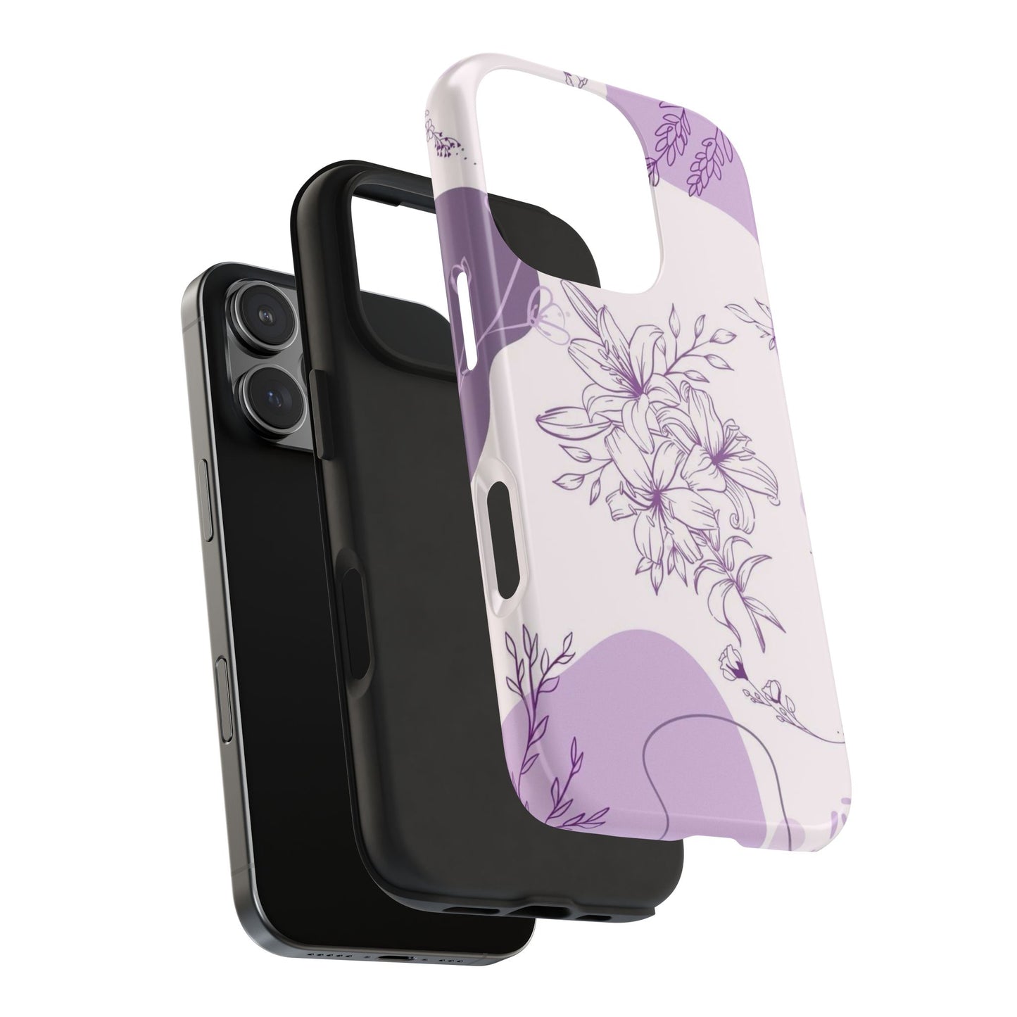 Stylish Floral Tough Phone Cases - Durable Floral Design for Women, Gift for Her, Phone Protection, Nature-Inspired Tech Accessories