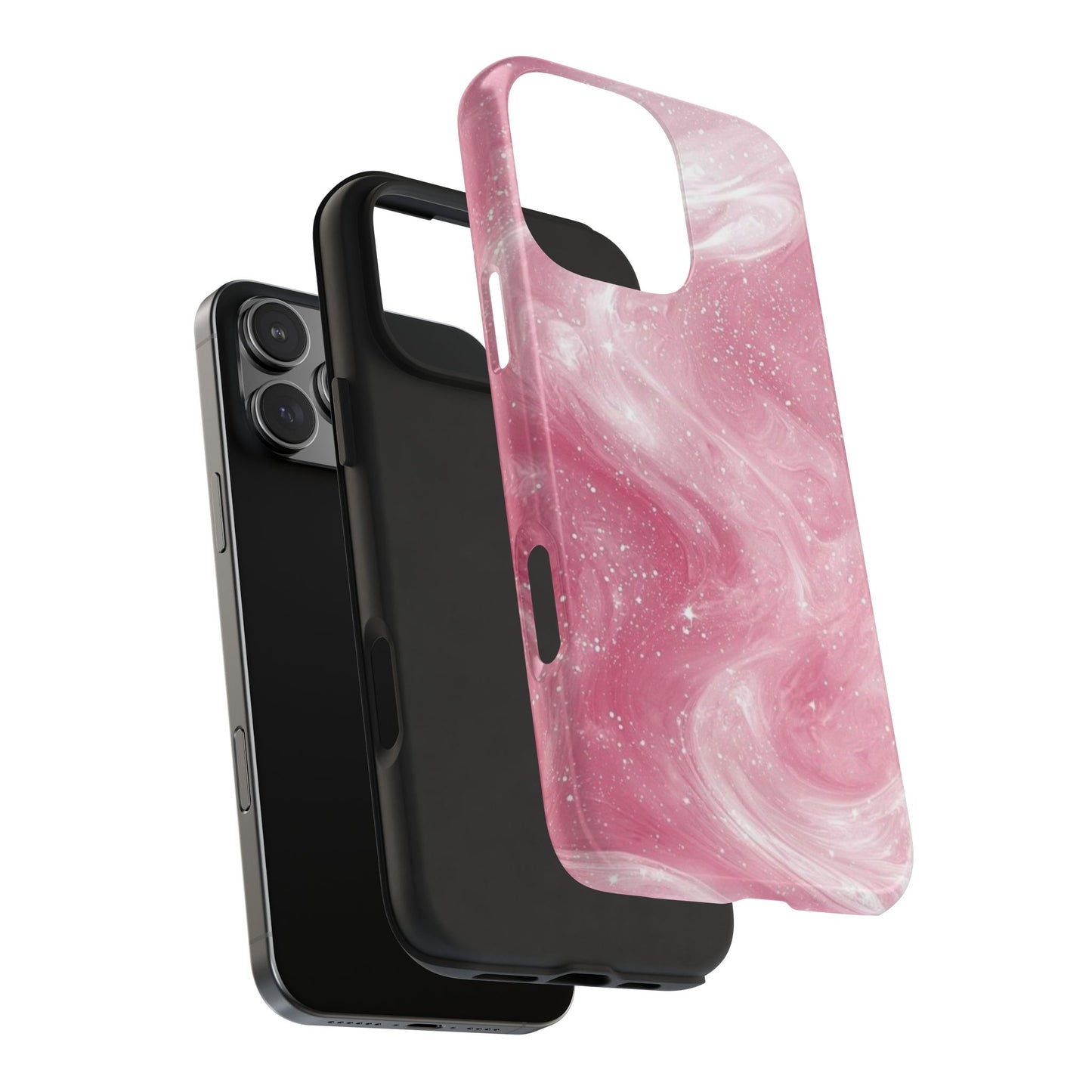 Stylish Tough Phone Cases - Pink Marble Design, Phone Cover for Women, Durable Protection, Trendy Gift, Birthday Present, Everyday Use