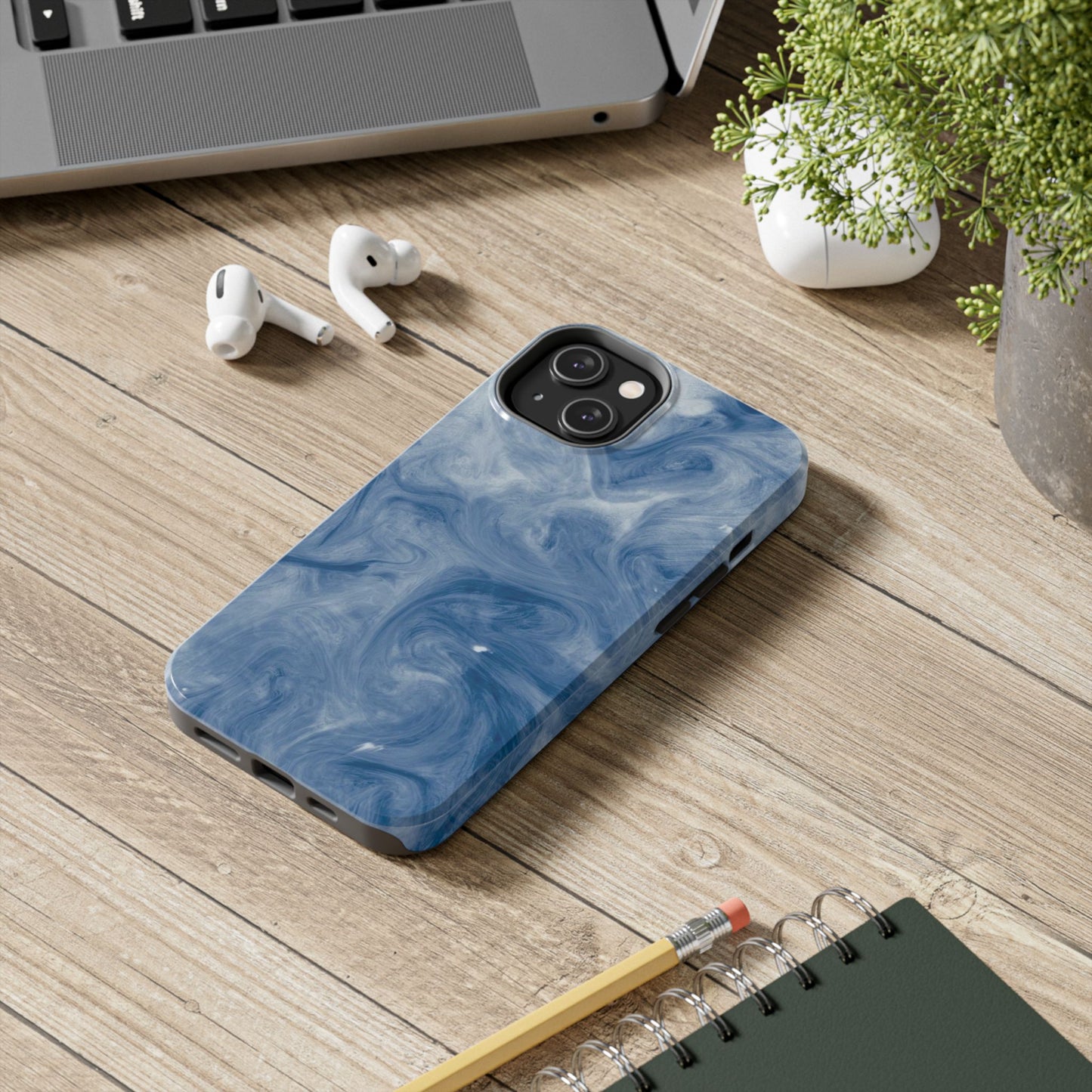 Marble Blue Tough Phone Cases, Phone Protection, Unique Design, Fashion Accessory, Gift for Her, Trendy Smartphone Cover