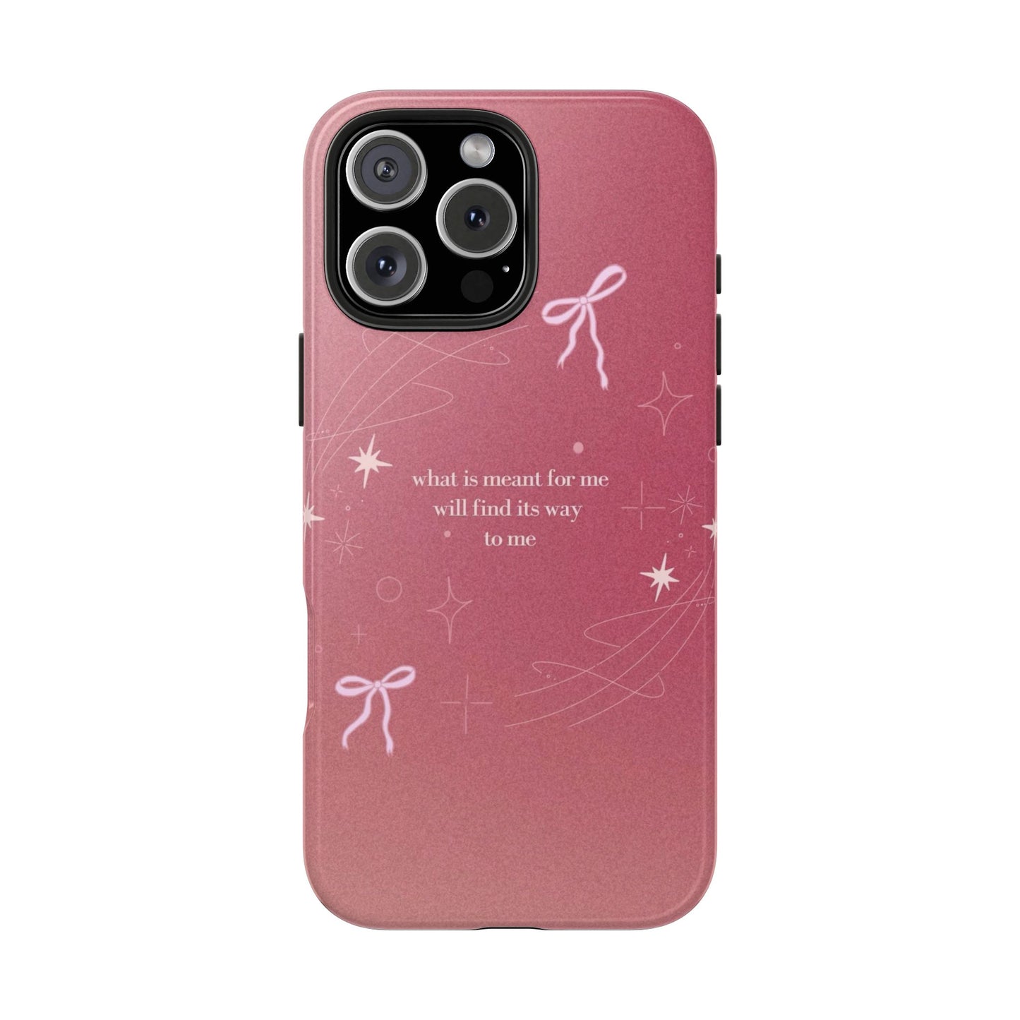 Inspirational Tough Phone Cases - Pink with Stars, Sturdy Protection, Gifts for Her, Motivational Quotes, Everyday Use