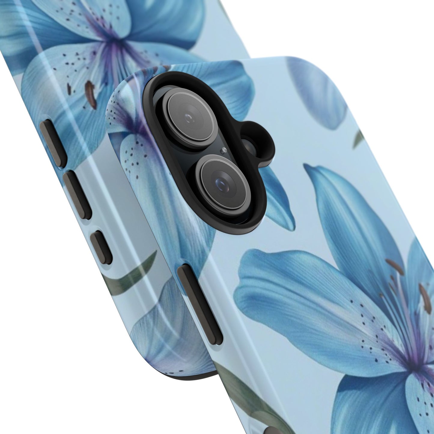 Blue Floral Tough Phone Cases, Floral Phone Cover, Gift for Her, Summer Aesthetic, Smartphone Protector, Durable Case