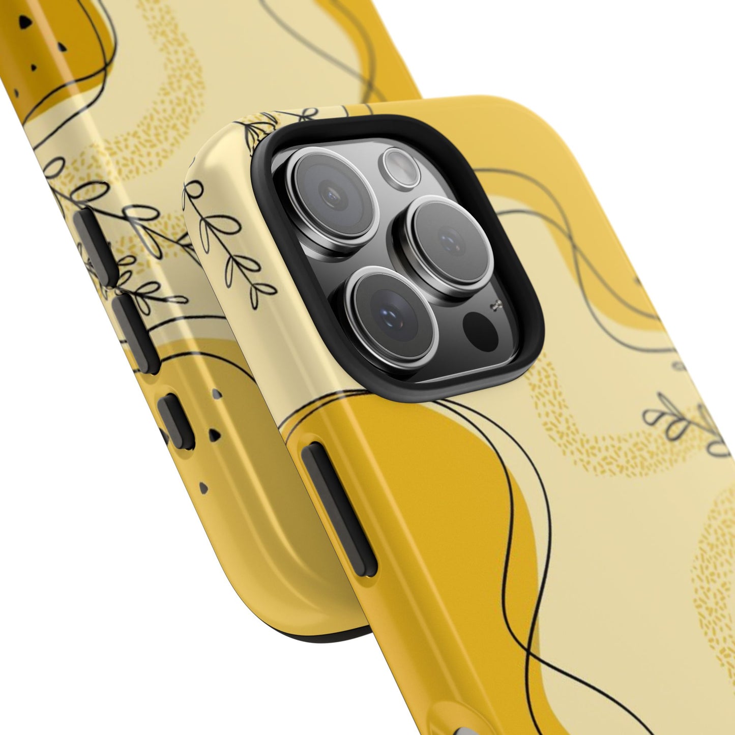 Artistic Yellow Phone Case, Tough Phone Protection, Modern Design, Gifts for Her, Phone Accessories, Unique Cell Phone Cover