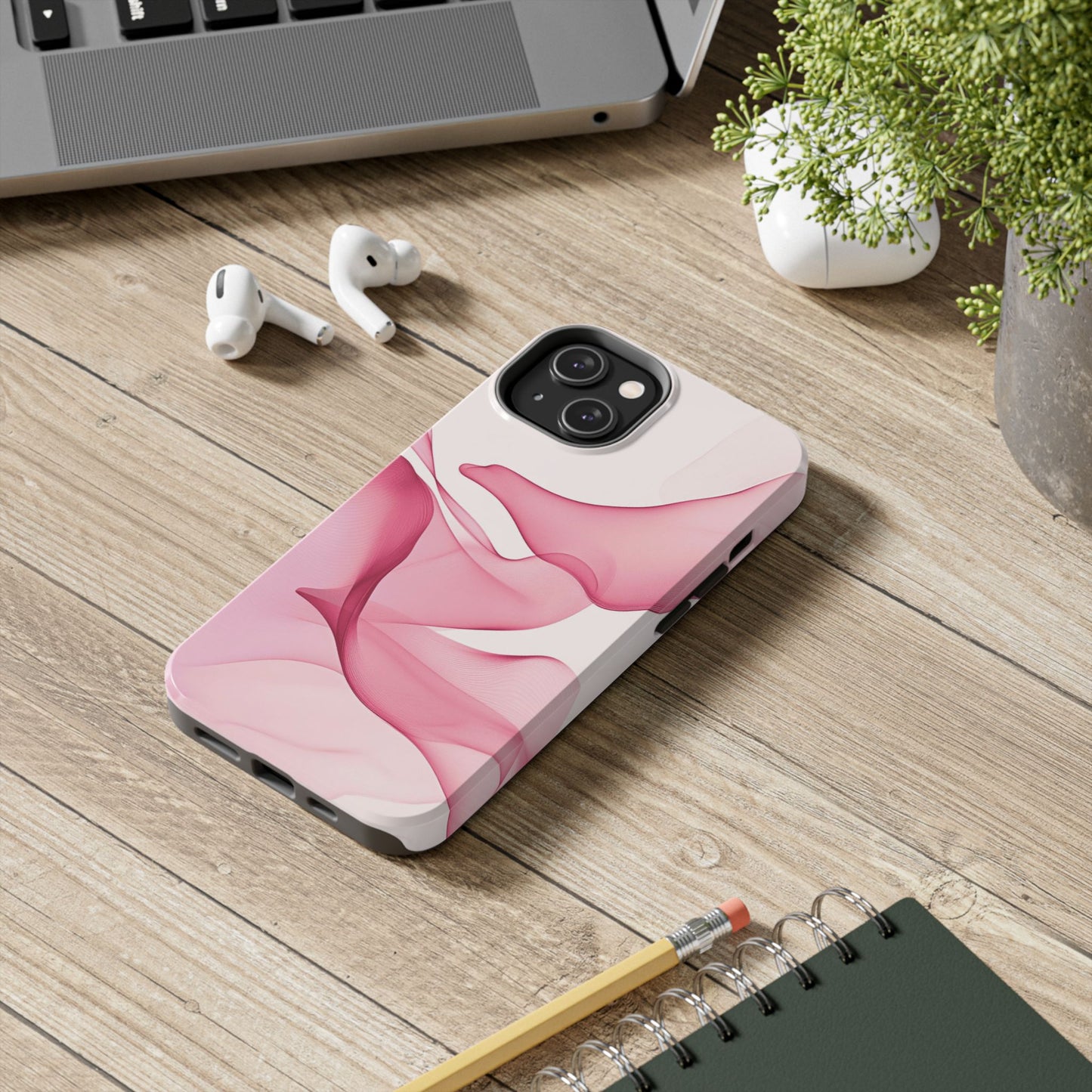 Elegant Tough Phone Cases | Stylish Shockproof Covers for Women | Trendy Gift for Birthdays, Holidays, or Any Occasion, Pink Flow Design