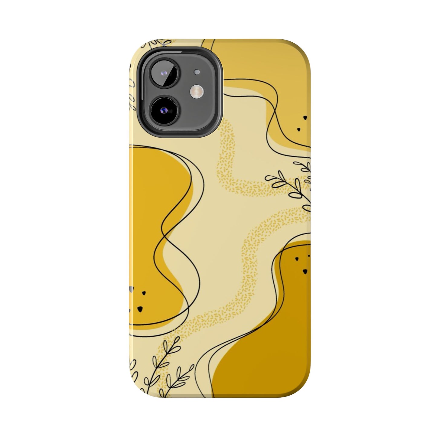 Artistic Yellow Phone Case, Tough Phone Protection, Modern Design, Gifts for Her, Phone Accessories, Unique Cell Phone Cover