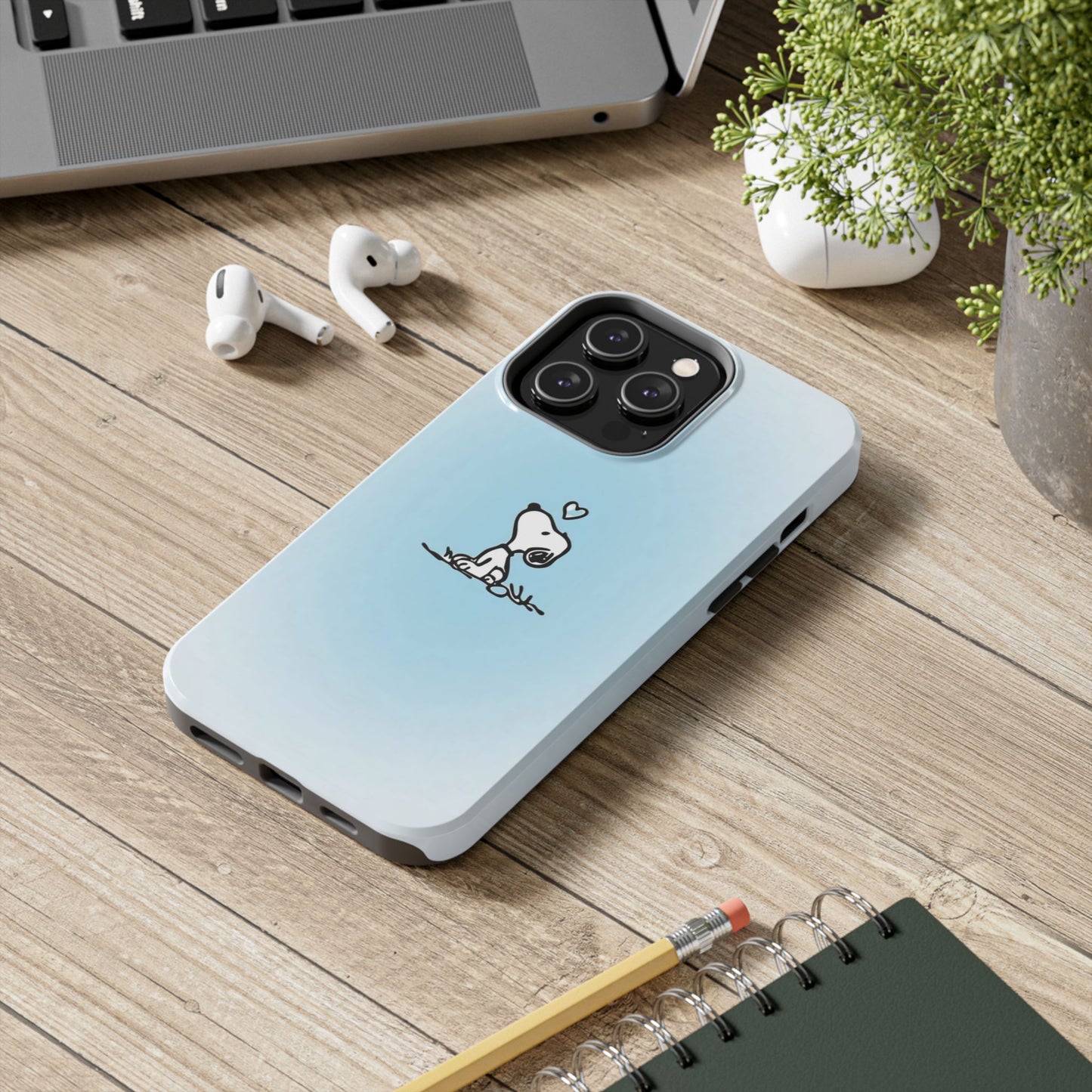 Snoopy Love Tough Phone Cases, Durable Phone Covers for Dog Lovers, Cute Gift for Birthdays, Valentine's Day, Pet Enthusiasts
