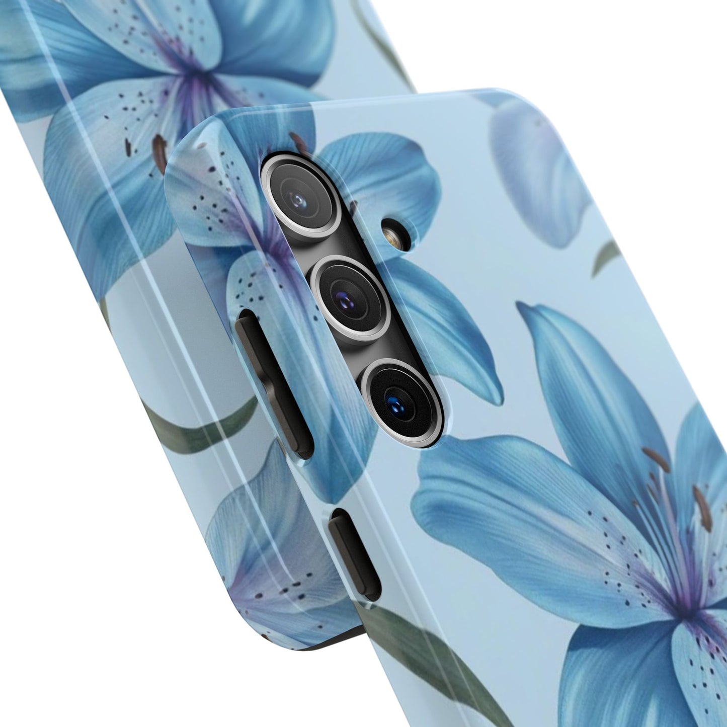 Blue Floral Tough Phone Cases, Floral Phone Cover, Gift for Her, Summer Aesthetic, Smartphone Protector, Durable Case