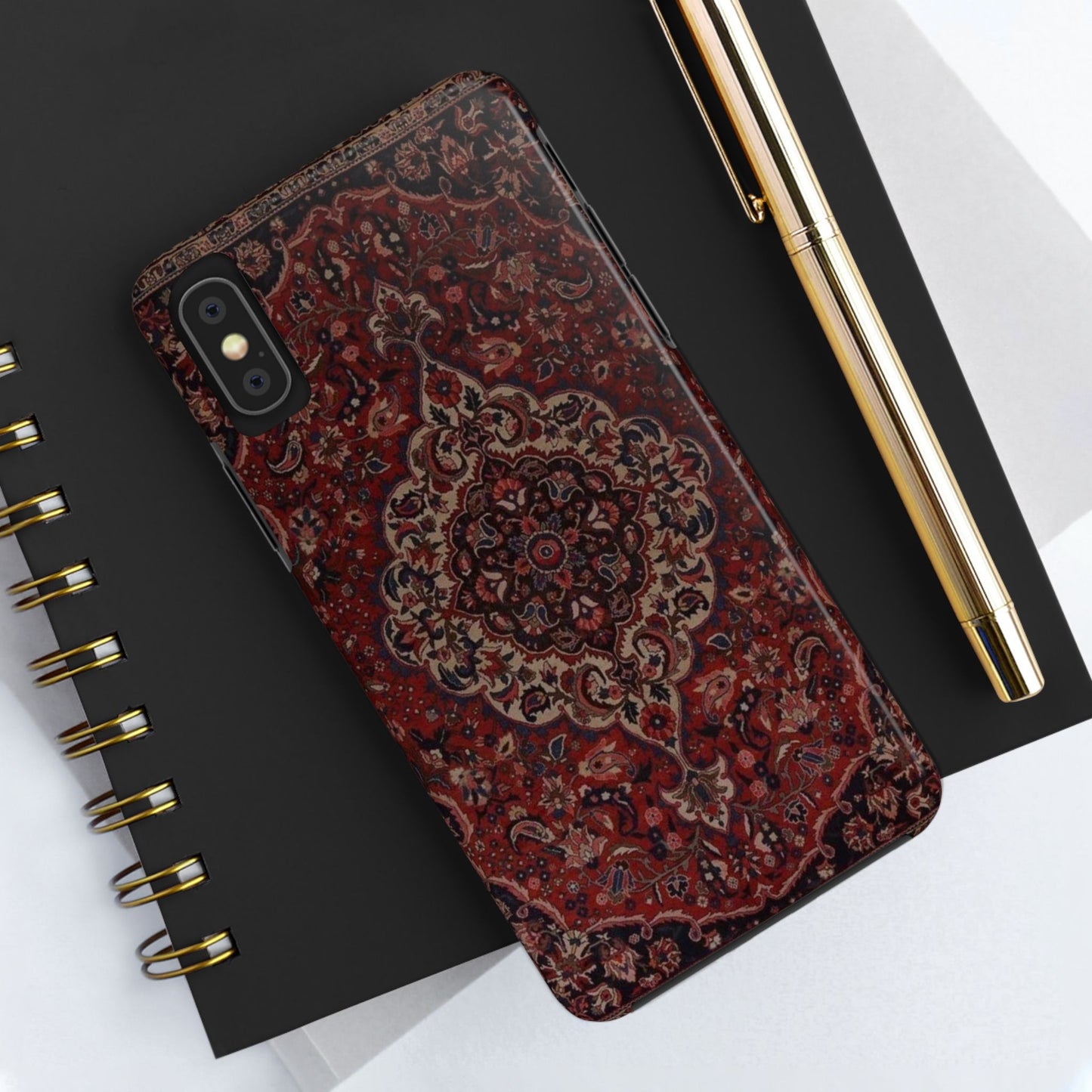 Bohemian Rug Pattern Tough Phone Case, Boho Chic Accessory, Stylish Phone Protection, Unique Gift Idea, Trendy Tech Gear
