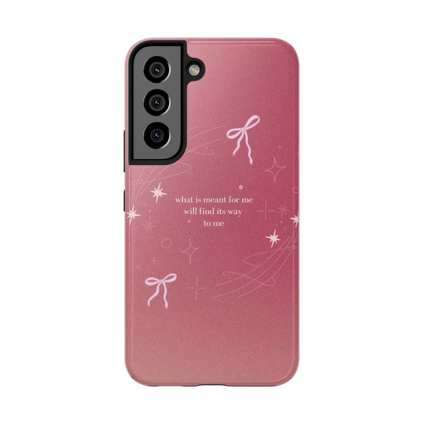 Inspirational Tough Phone Cases - Pink with Stars, Sturdy Protection, Gifts for Her, Motivational Quotes, Everyday Use